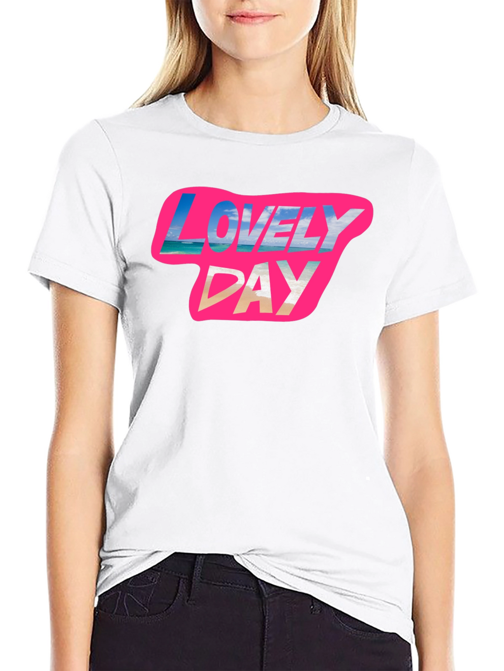 Lovely Day Graphic Tee - Soft Black Cotton T-Shirt