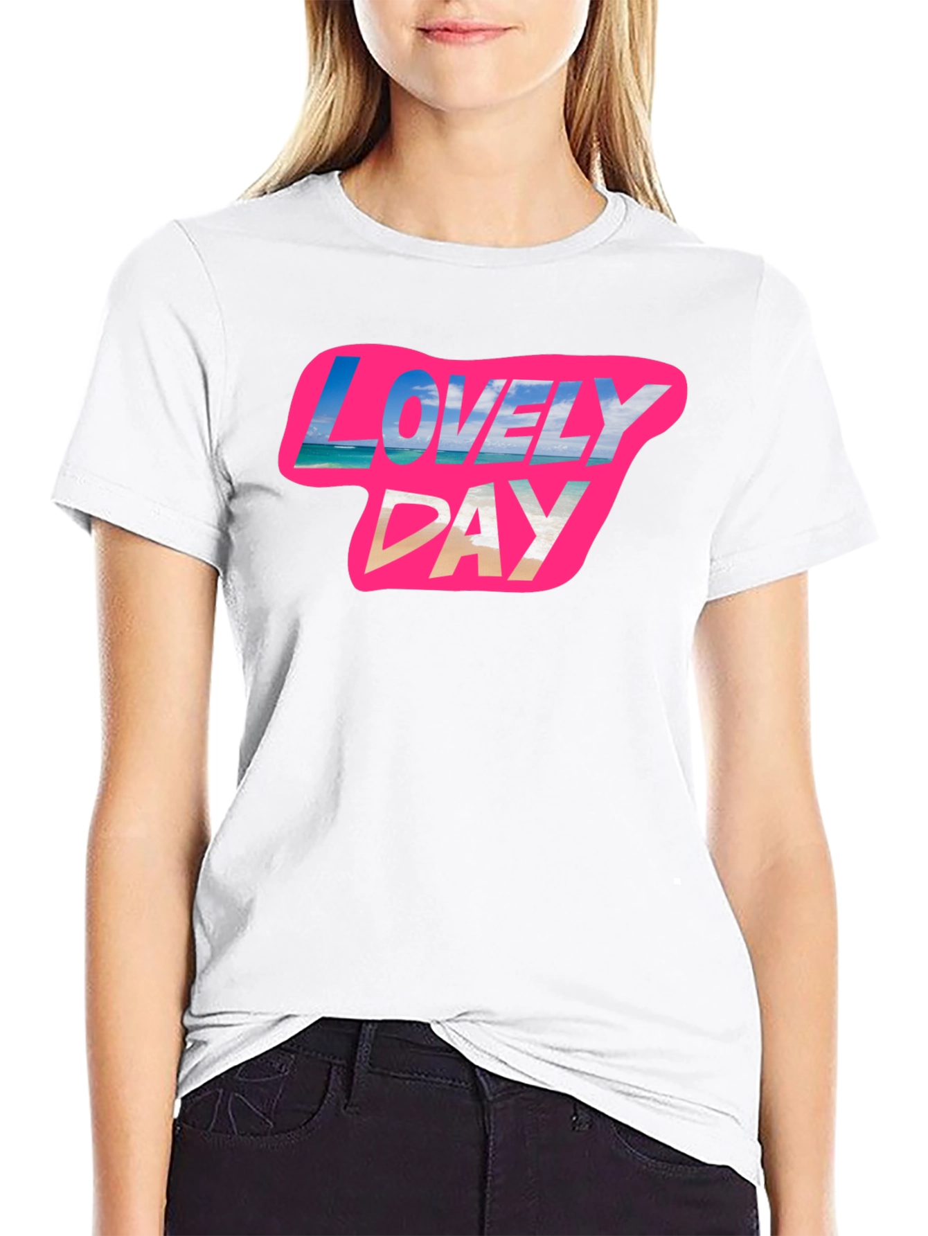 Lovely Day Graphic Tee - Soft Black Cotton T-Shirt
