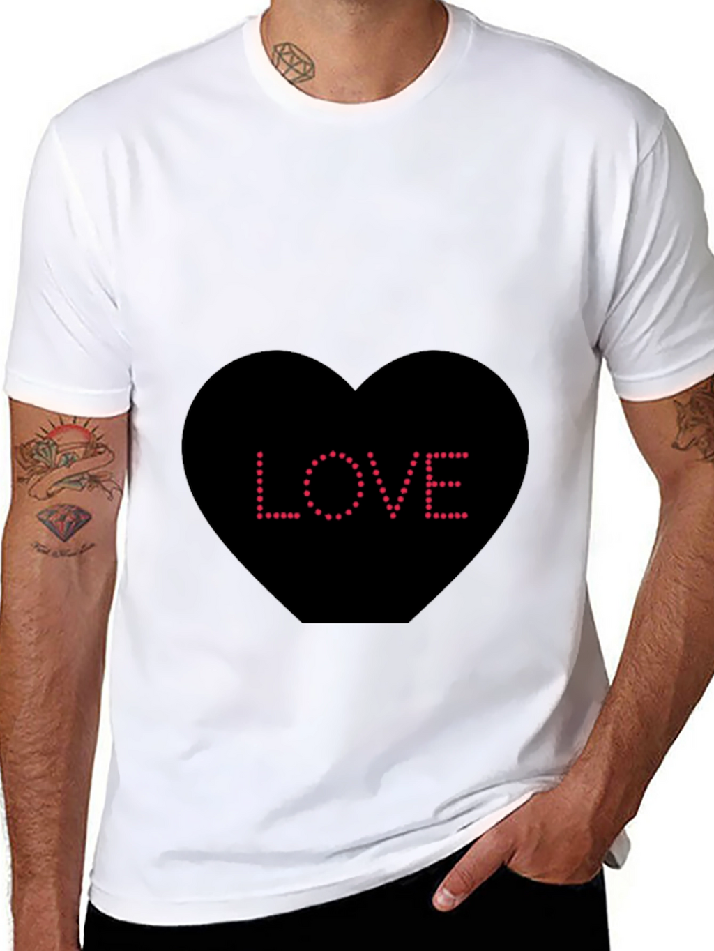 Love Heart Dot T-Shirt - Black