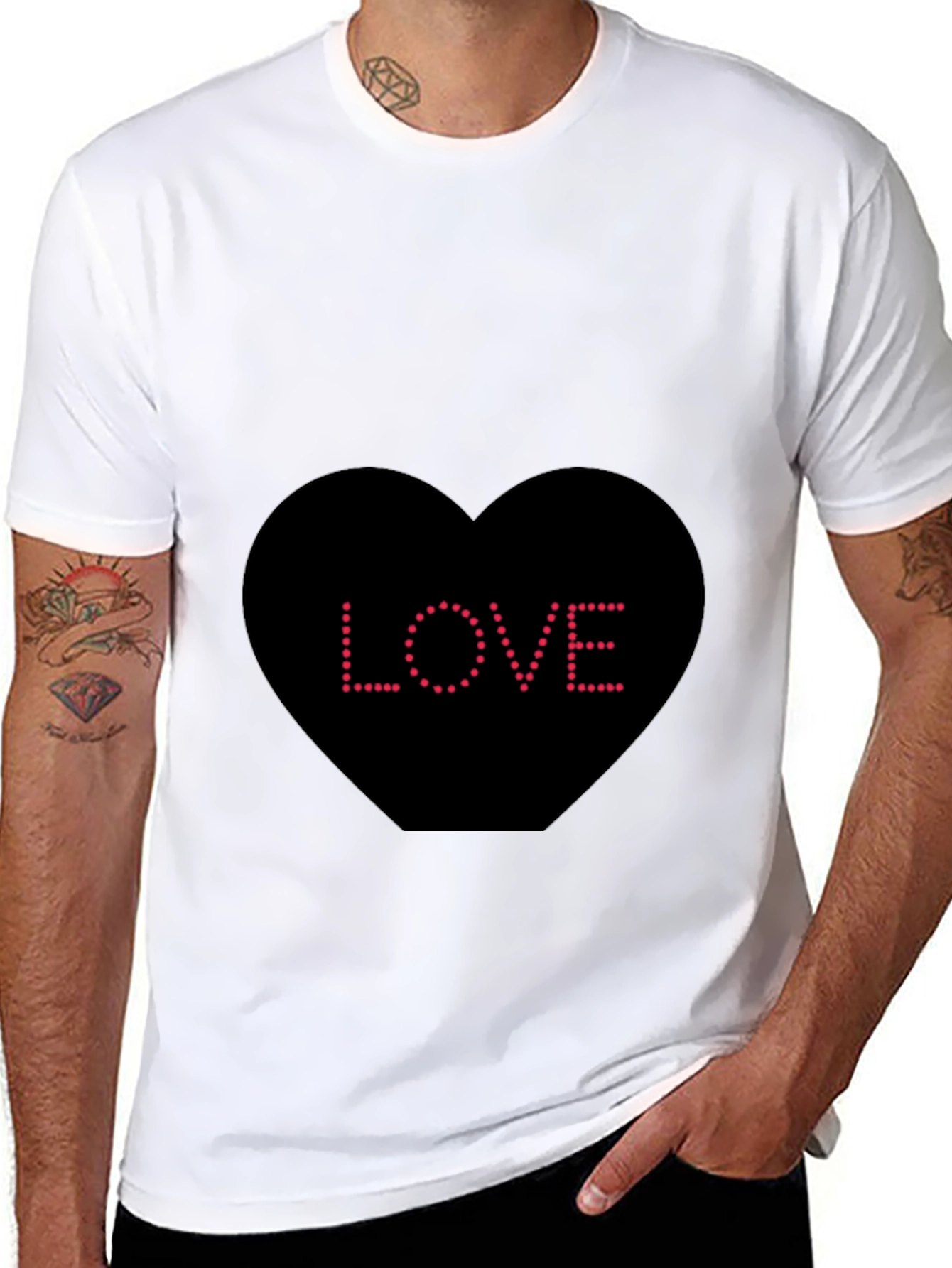 Love Heart Dot T-Shirt - Black