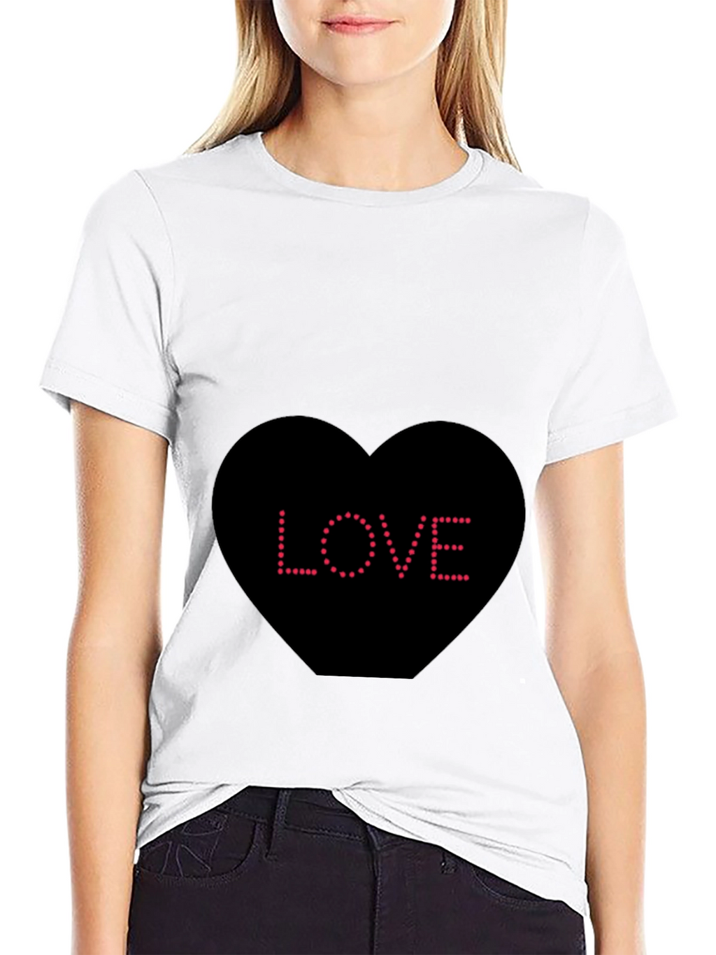 Love Heart Dot T-Shirt - Black