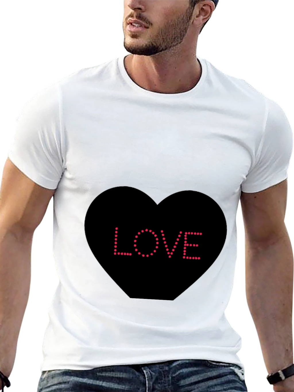 Love Heart Dot T-Shirt - Black