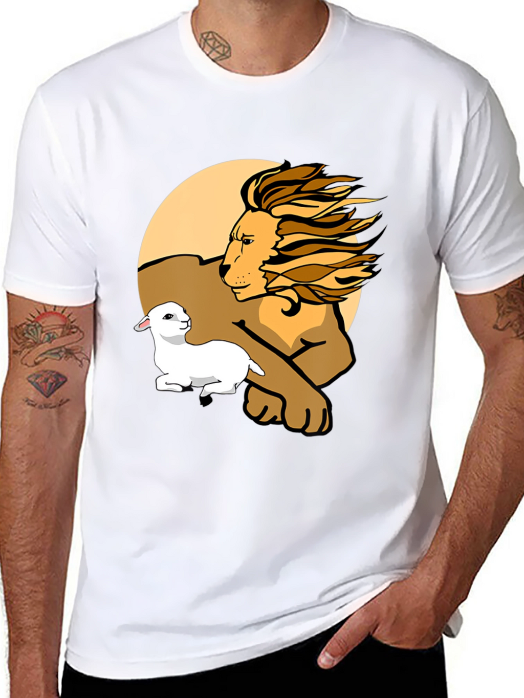 Lion and Lamb Graphic Tee - Unisex Comfort