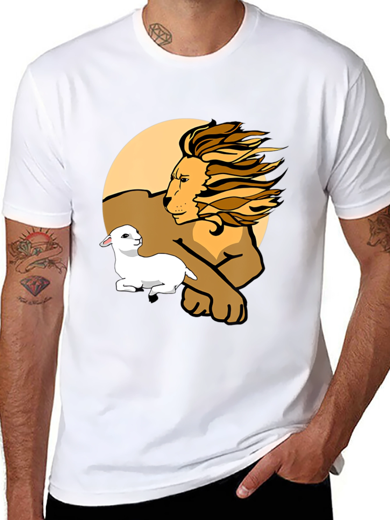Lion and Lamb Graphic Tee - Unisex Comfort