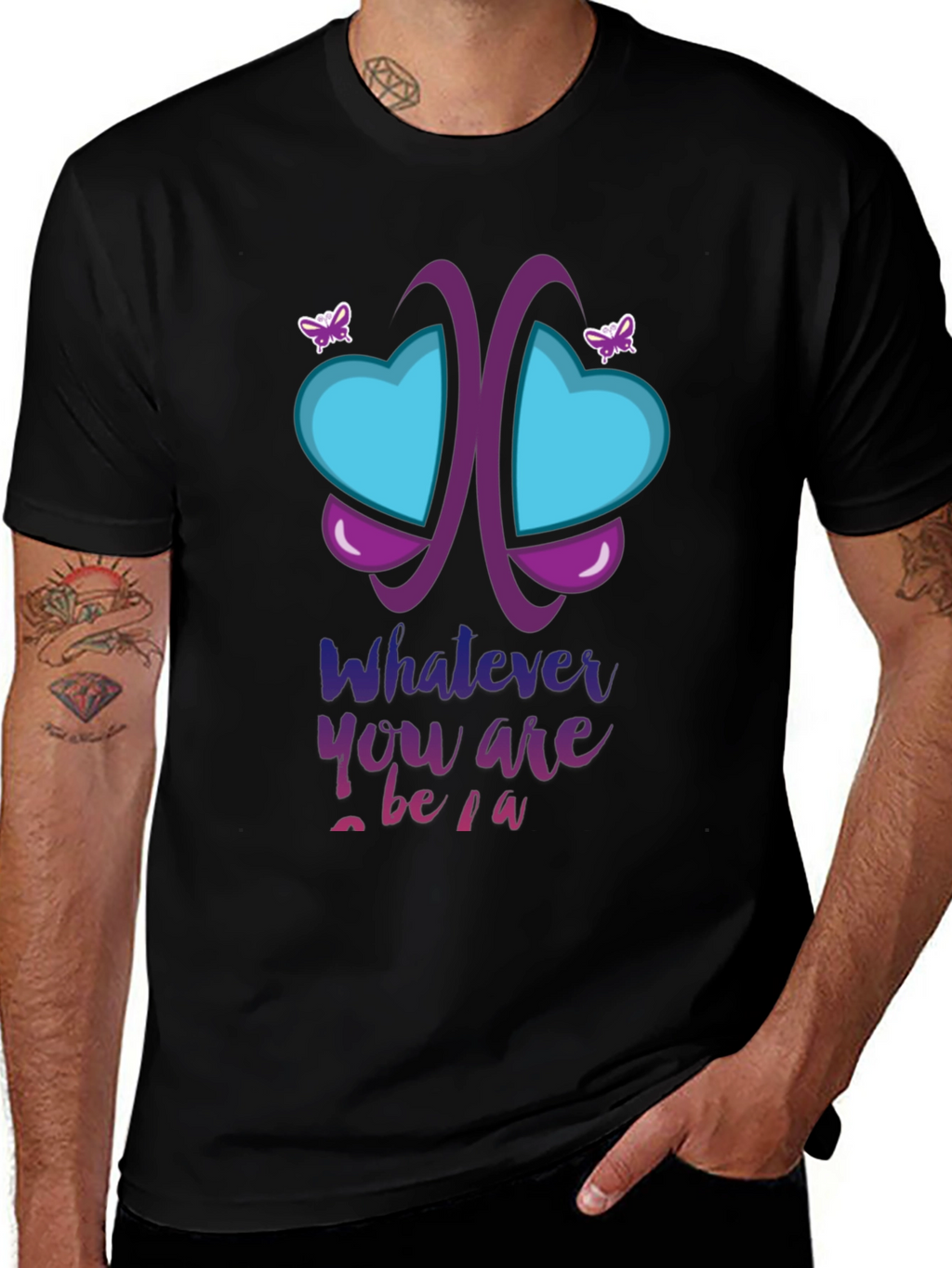 Unique Butterfly Heart Graphic T-Shirt