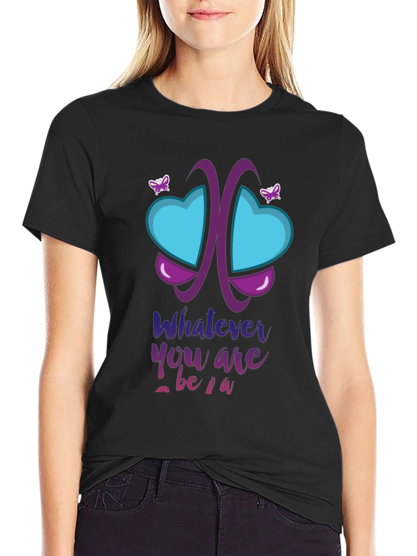 Unique Butterfly Heart Graphic T-Shirt