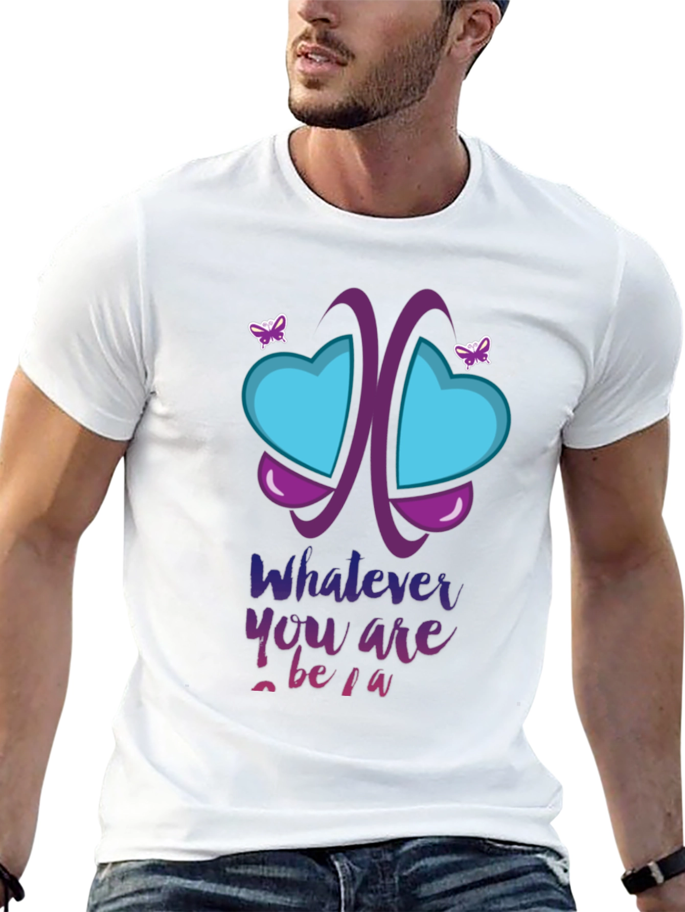 Unique Butterfly Heart Graphic T-Shirt
