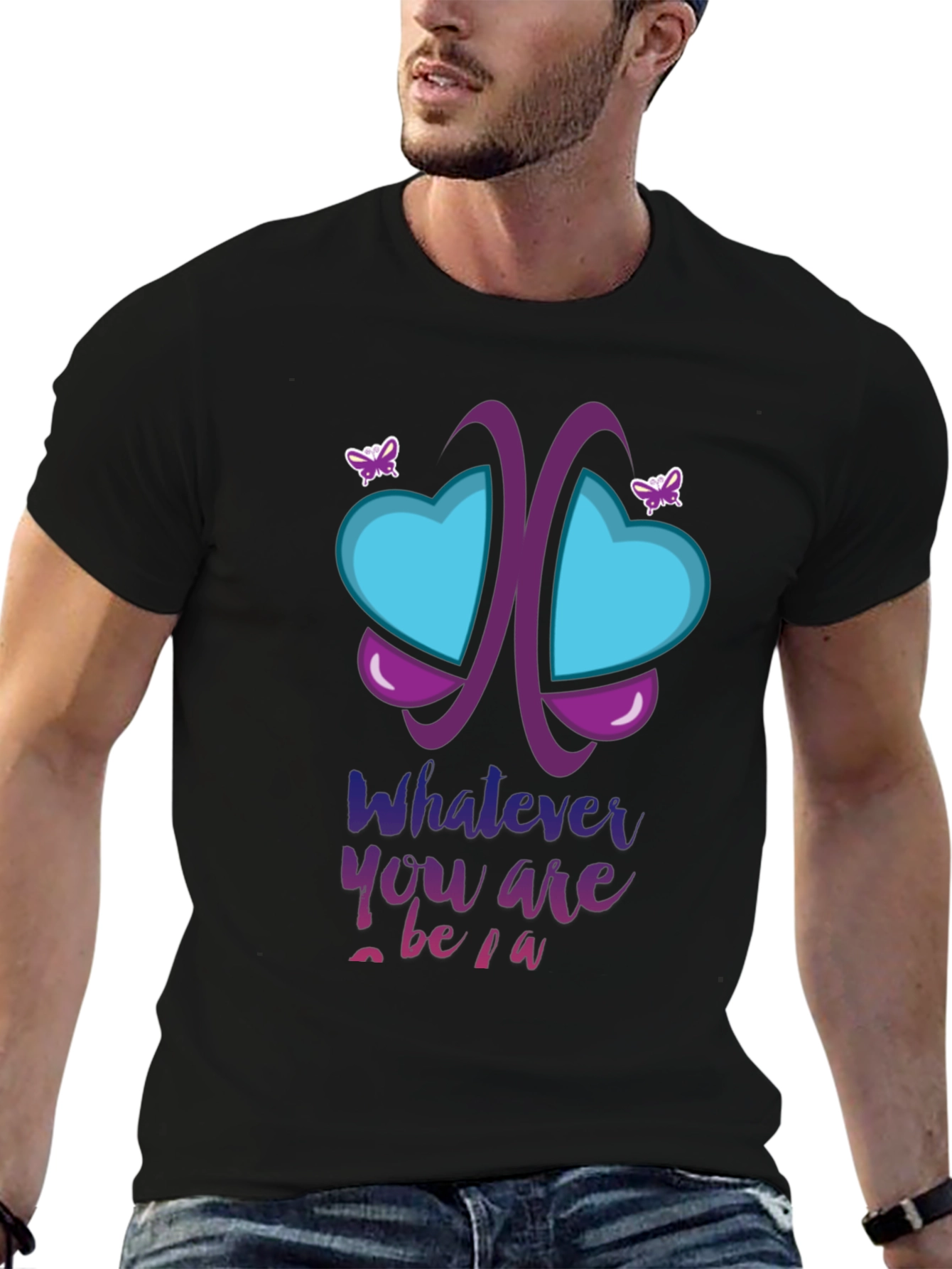 Unique Butterfly Heart Graphic T-Shirt