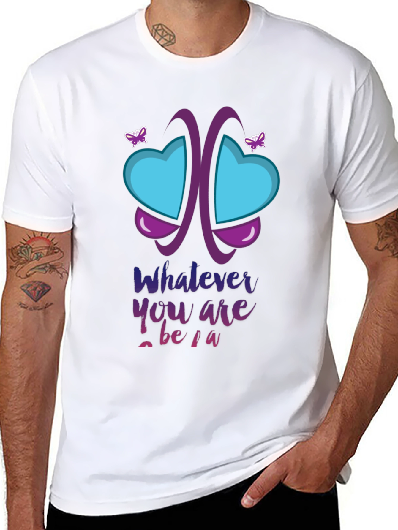 Unique Butterfly Heart Graphic T-Shirt