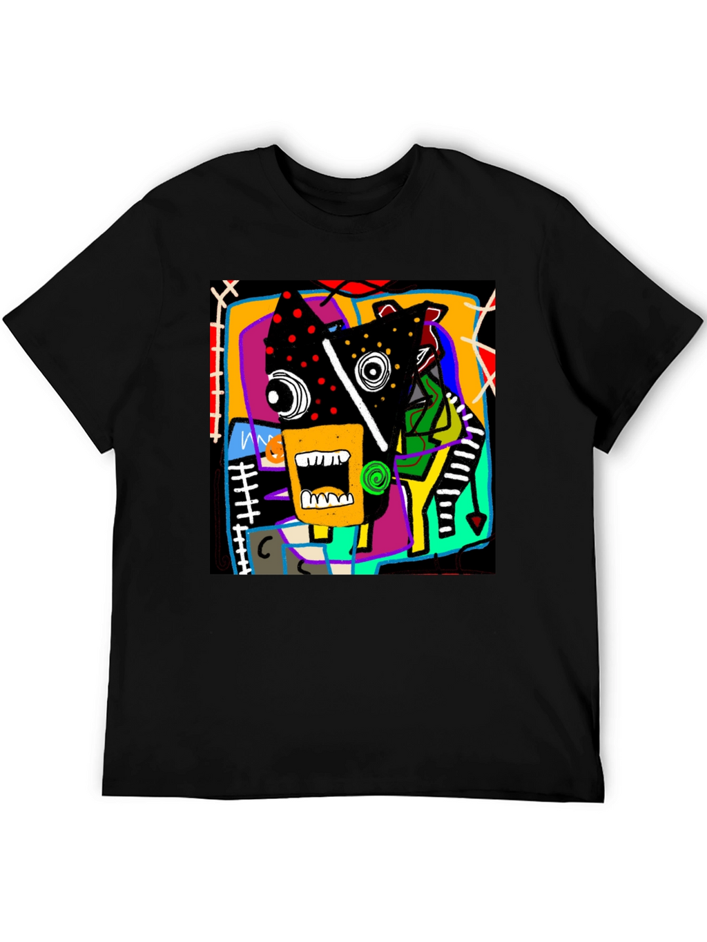 Abstract Graphic Print Crew Neck T-Shirt