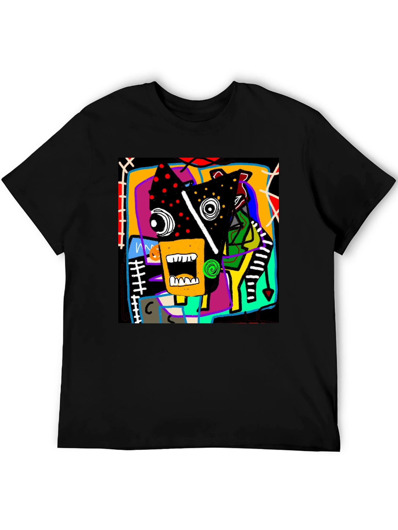Abstract Graphic Print Crew Neck T-Shirt