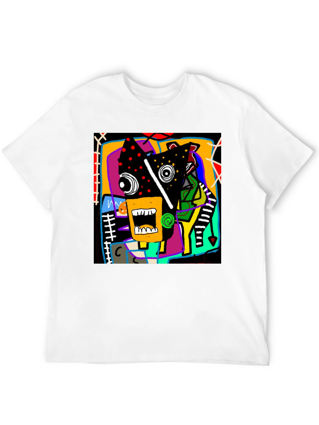 Abstract Graphic Print Crew Neck T-Shirt