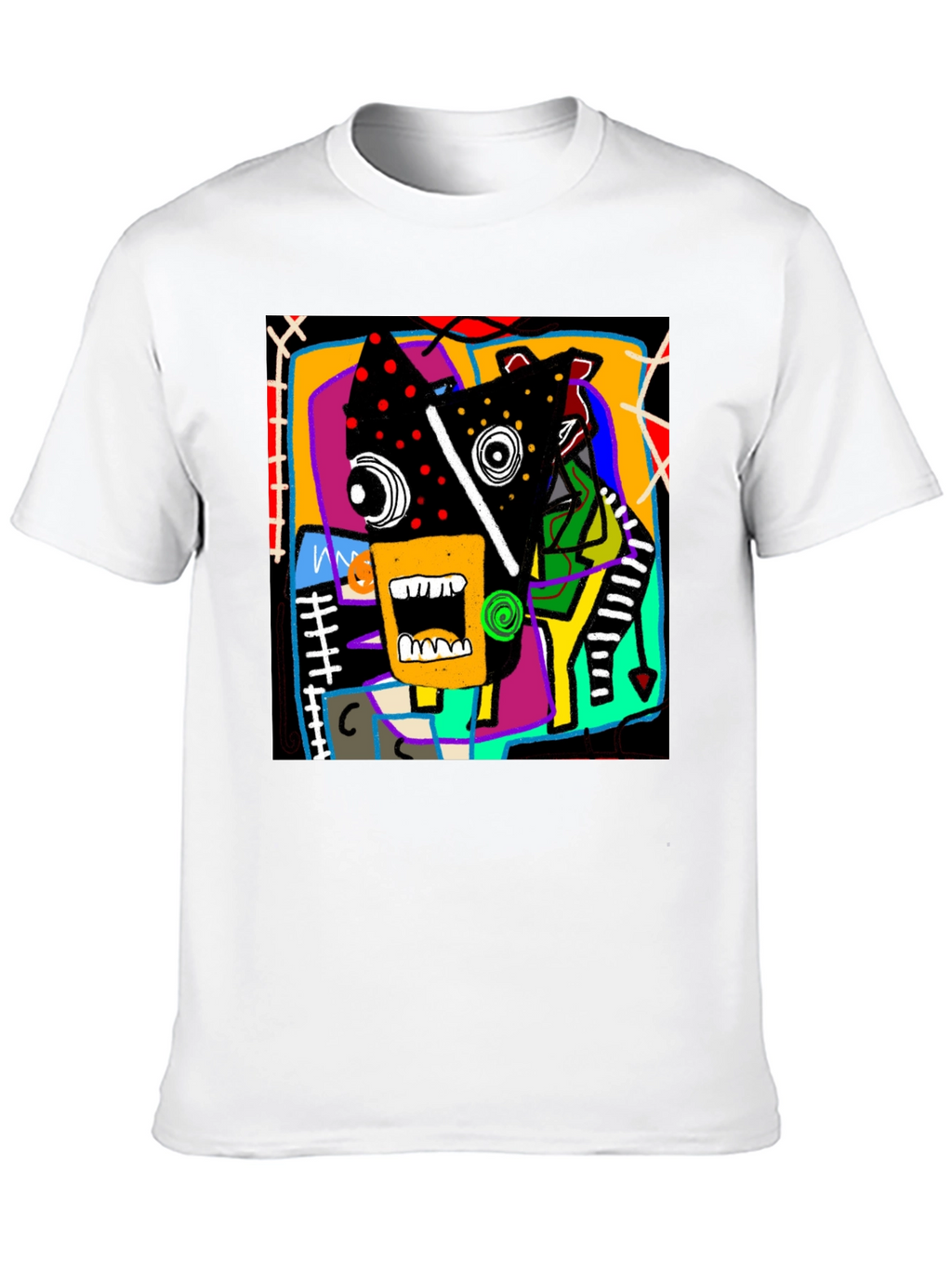 Abstract Graphic Print Crew Neck T-Shirt