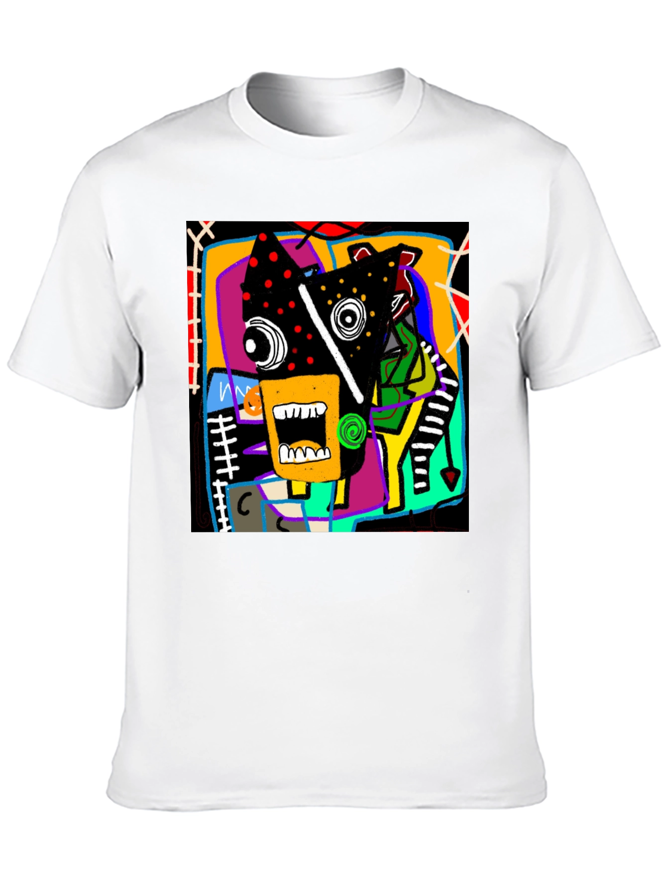 Abstract Graphic Print Crew Neck T-Shirt