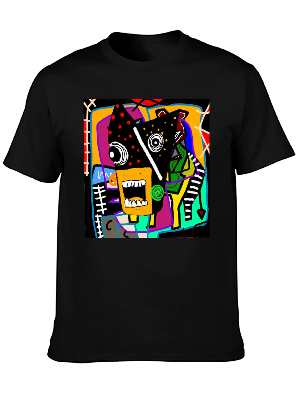Abstract Graphic Print Crew Neck T-Shirt
