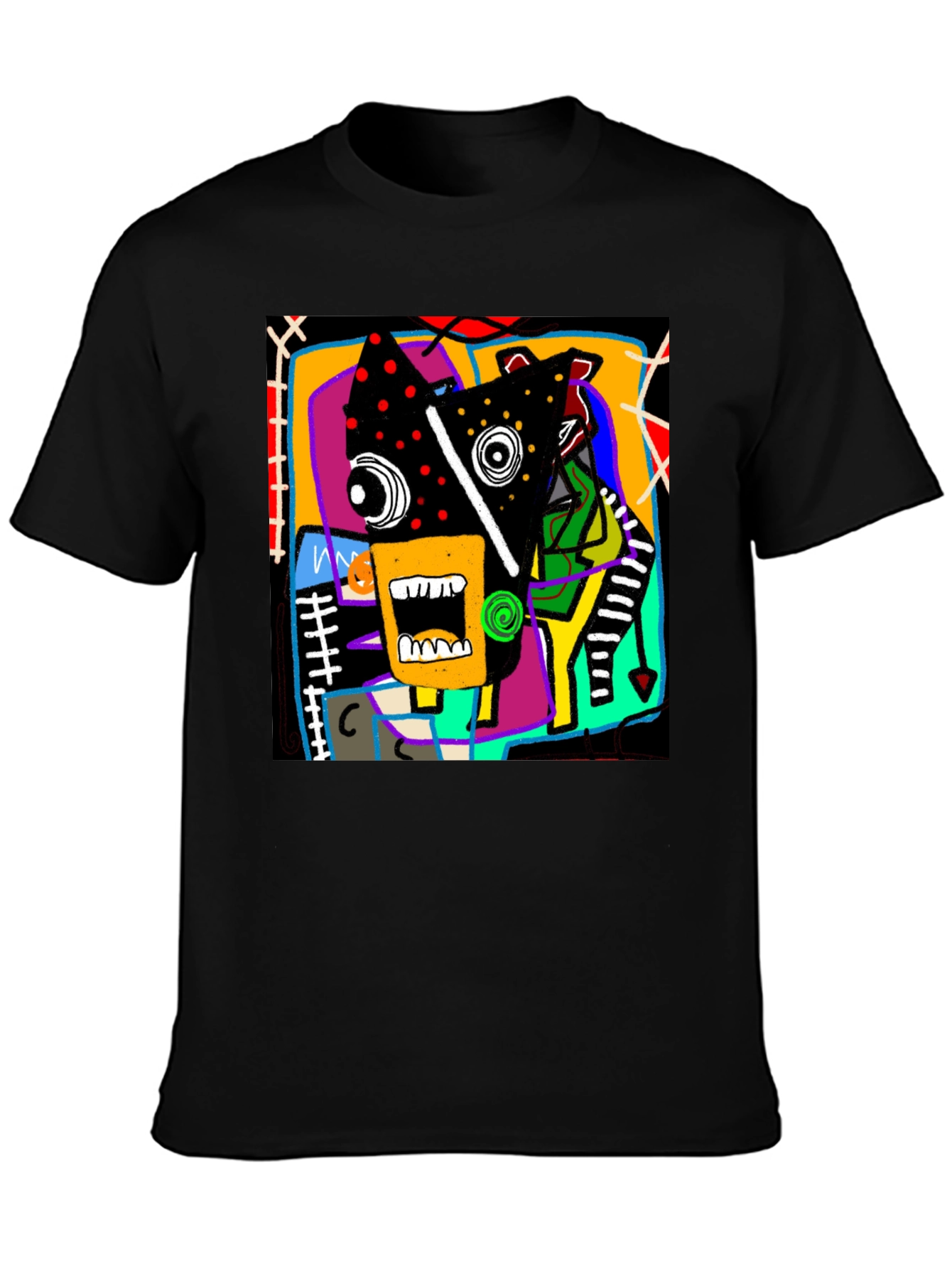 Abstract Graphic Print Crew Neck T-Shirt