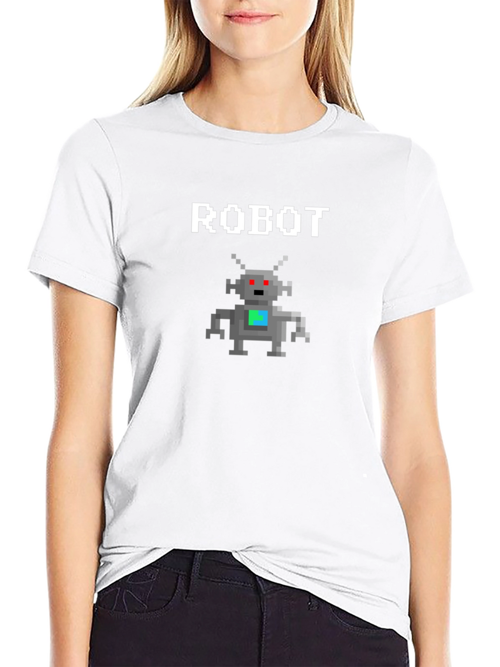 Pixel Robot Graphic Tee - Geeky Style