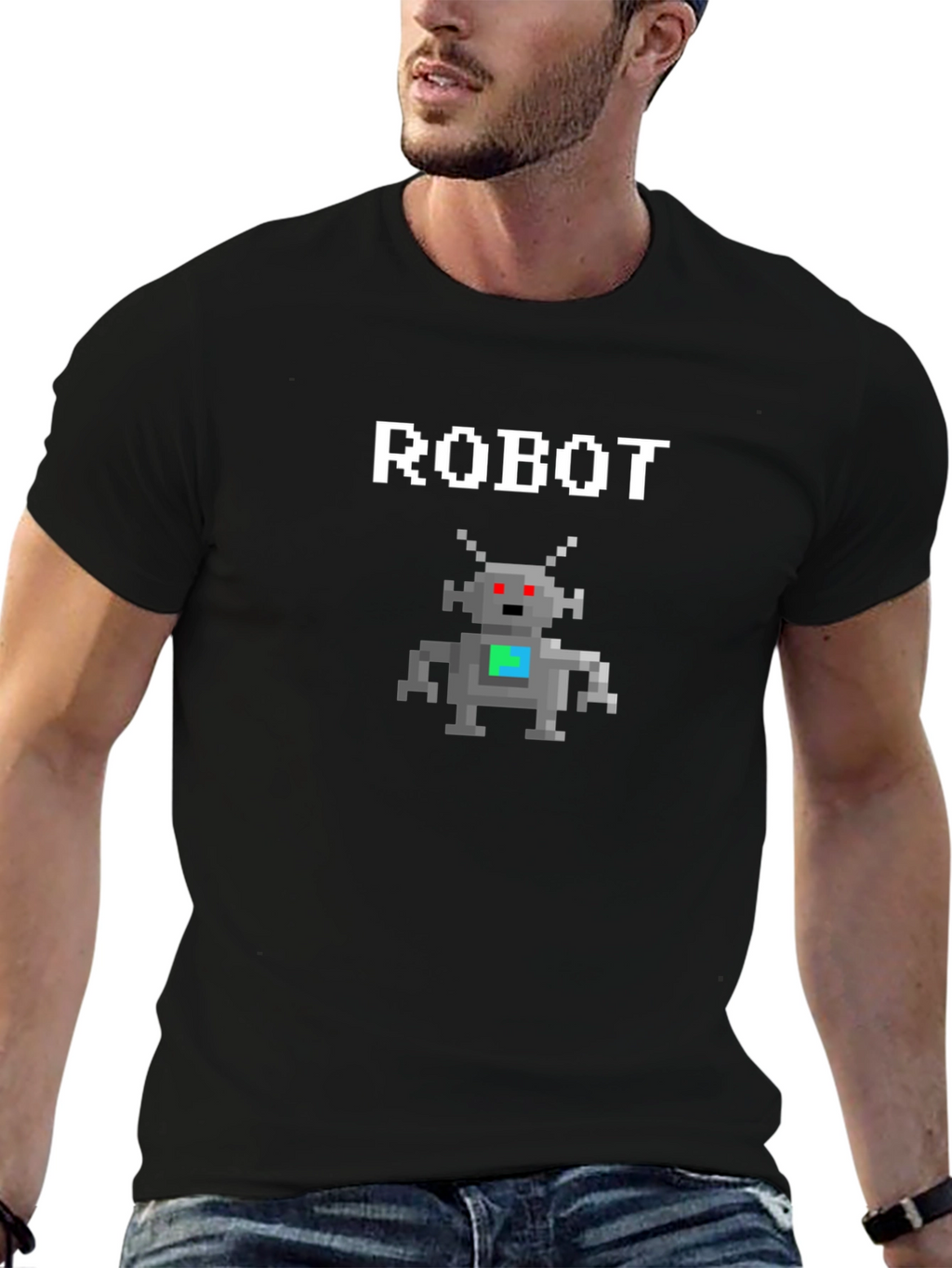 Pixel Robot Graphic Tee - Geeky Style
