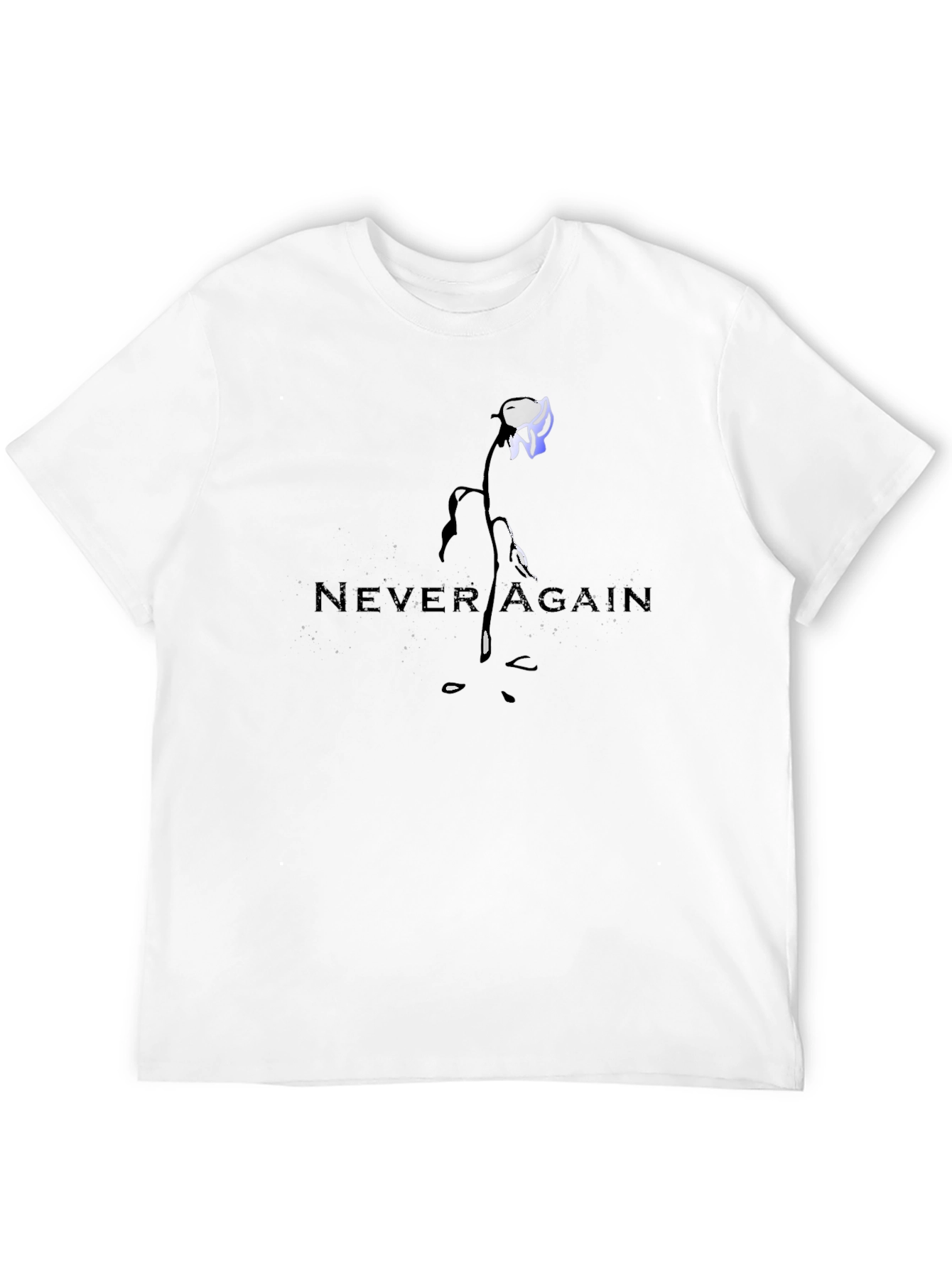 Never Again Graphic Print Black T-Shirt