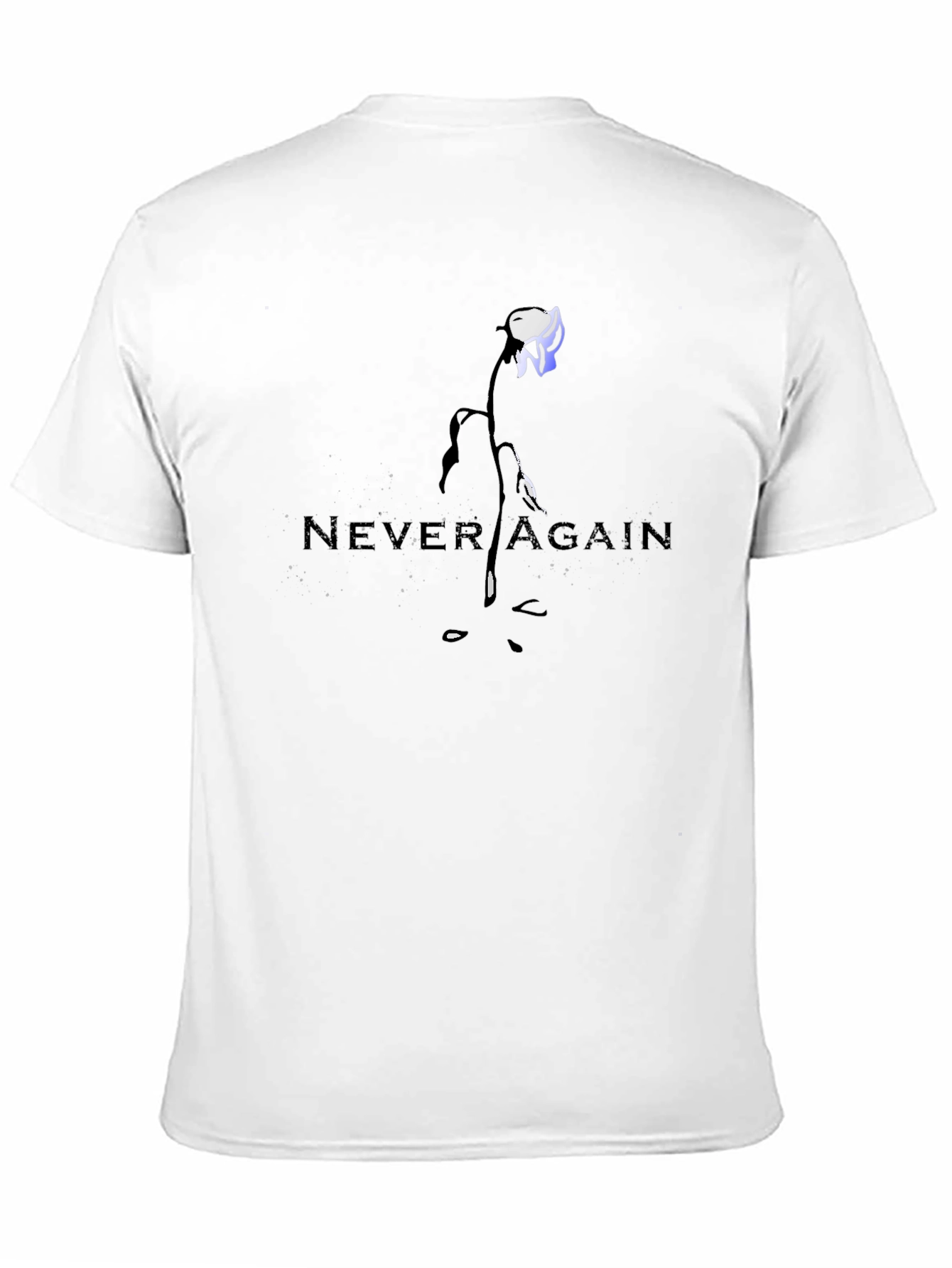 Never Again Graphic Print Black T-Shirt