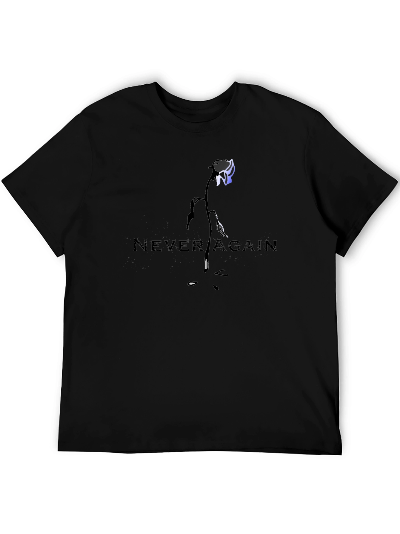 Never Again Graphic Print Black T-Shirt
