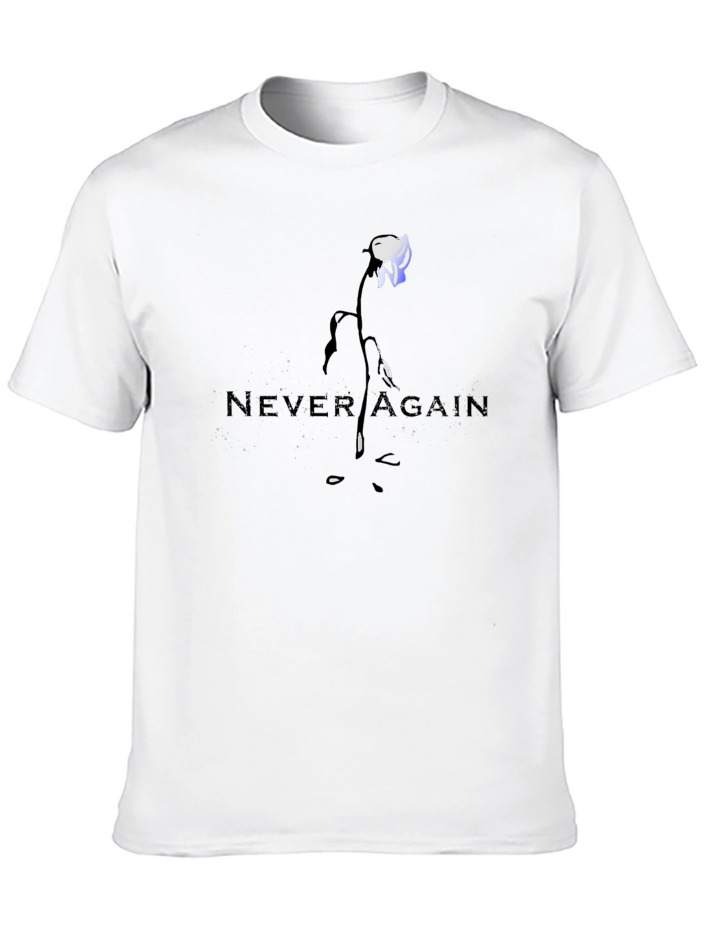 Never Again Graphic Print Black T-Shirt