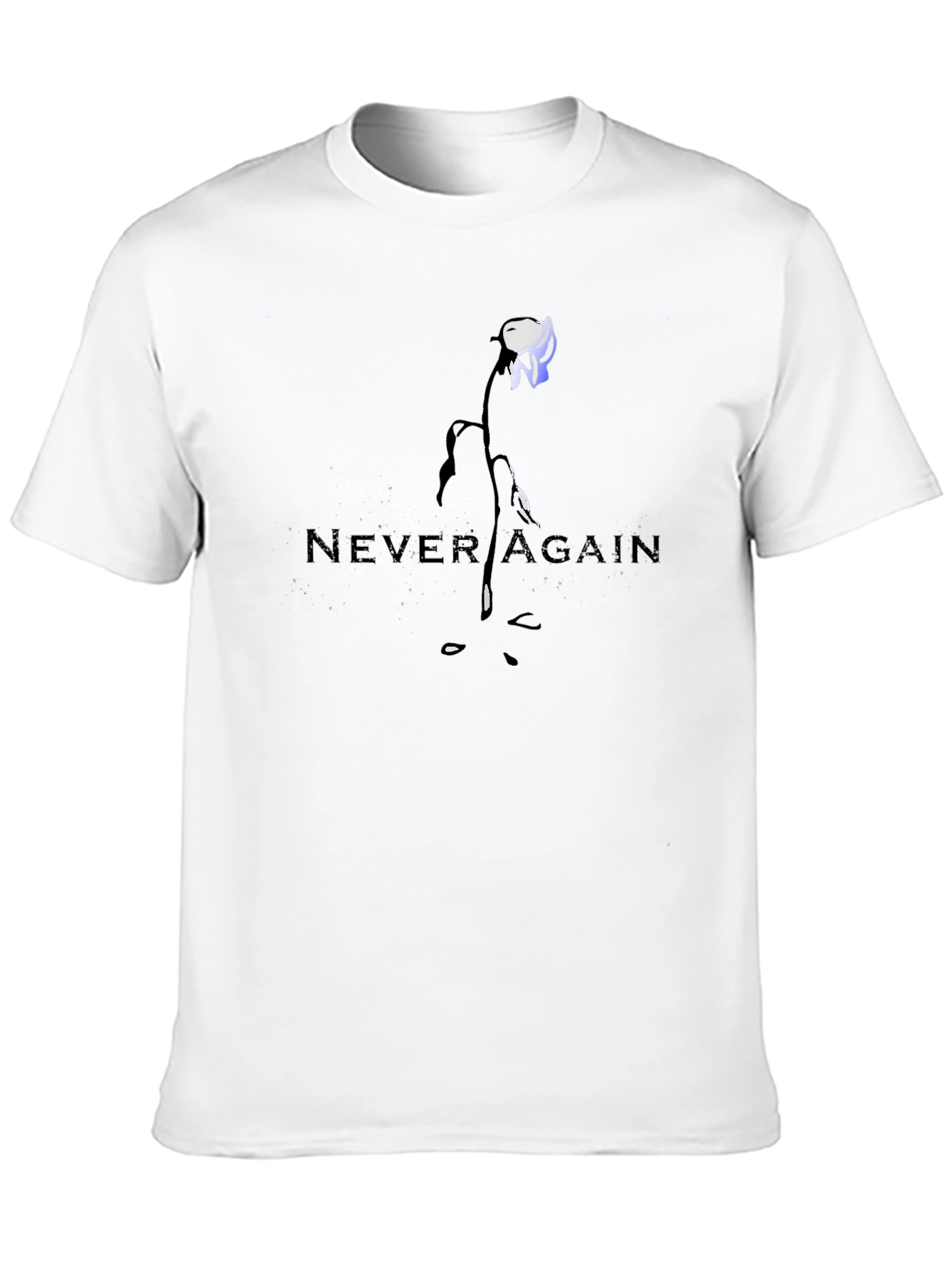 Never Again Graphic Print Black T-Shirt