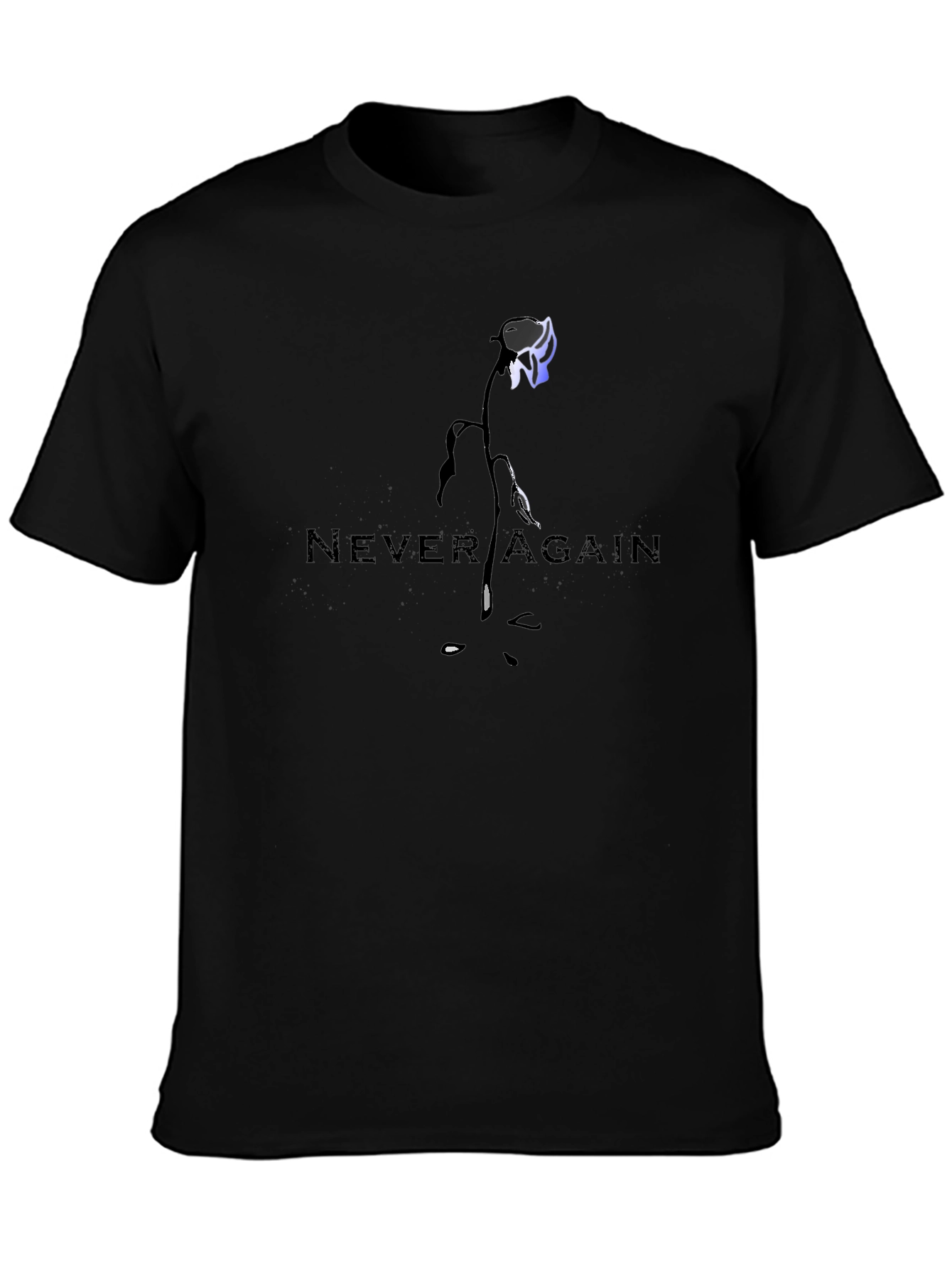 Never Again Graphic Print Black T-Shirt