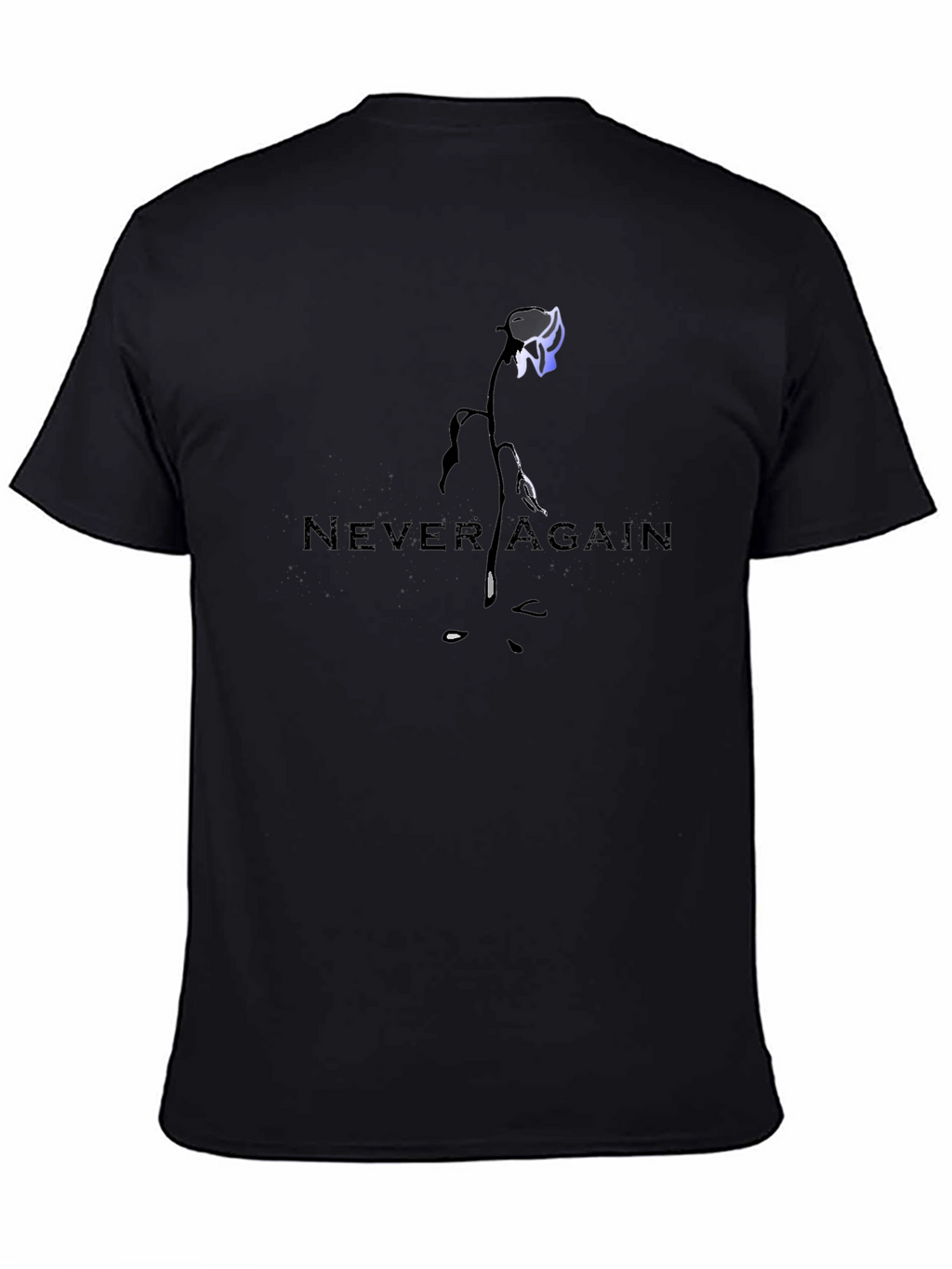 Never Again Graphic Print Black T-Shirt