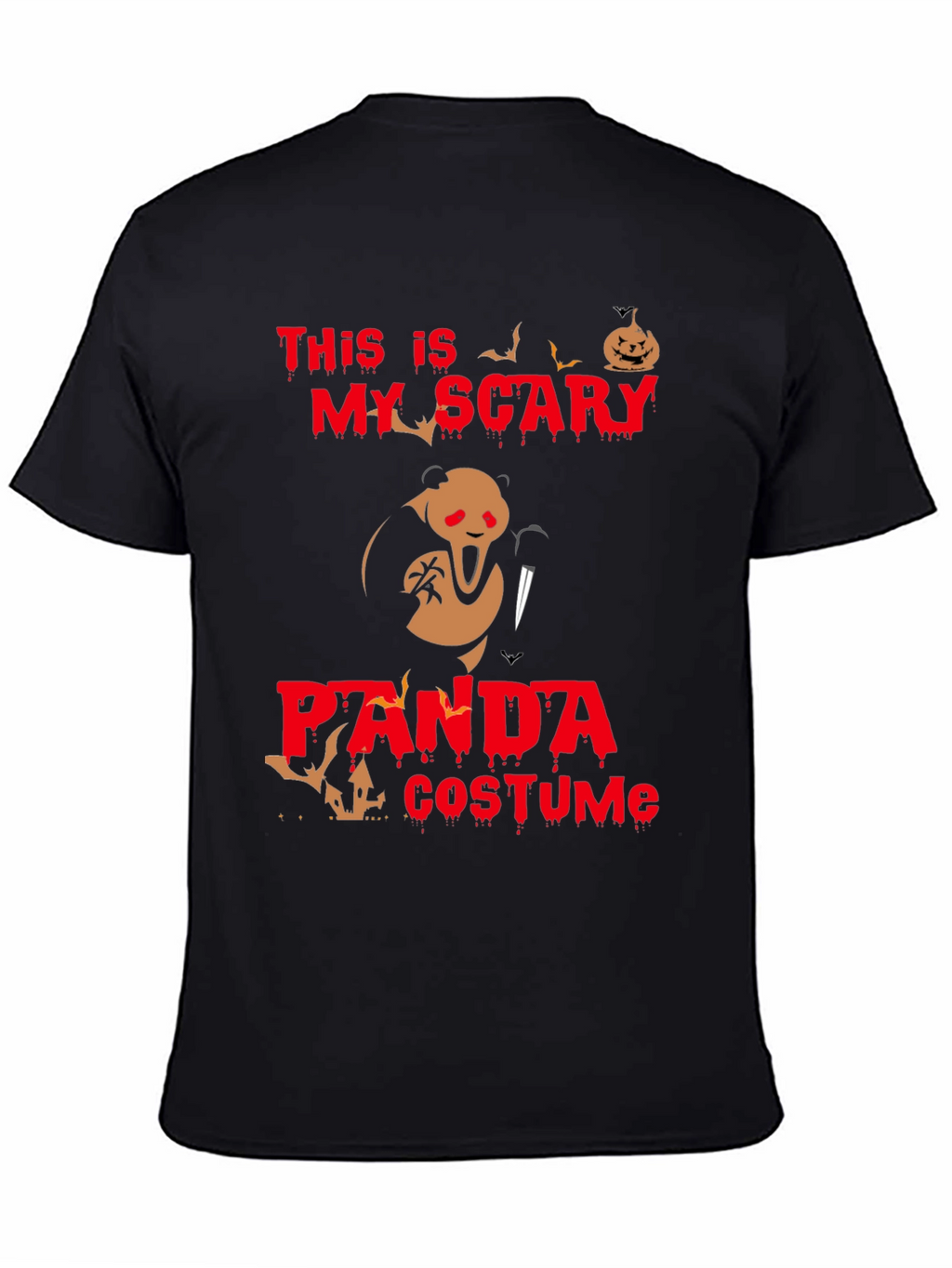 Scary Panda Costume Halloween T-Shirt