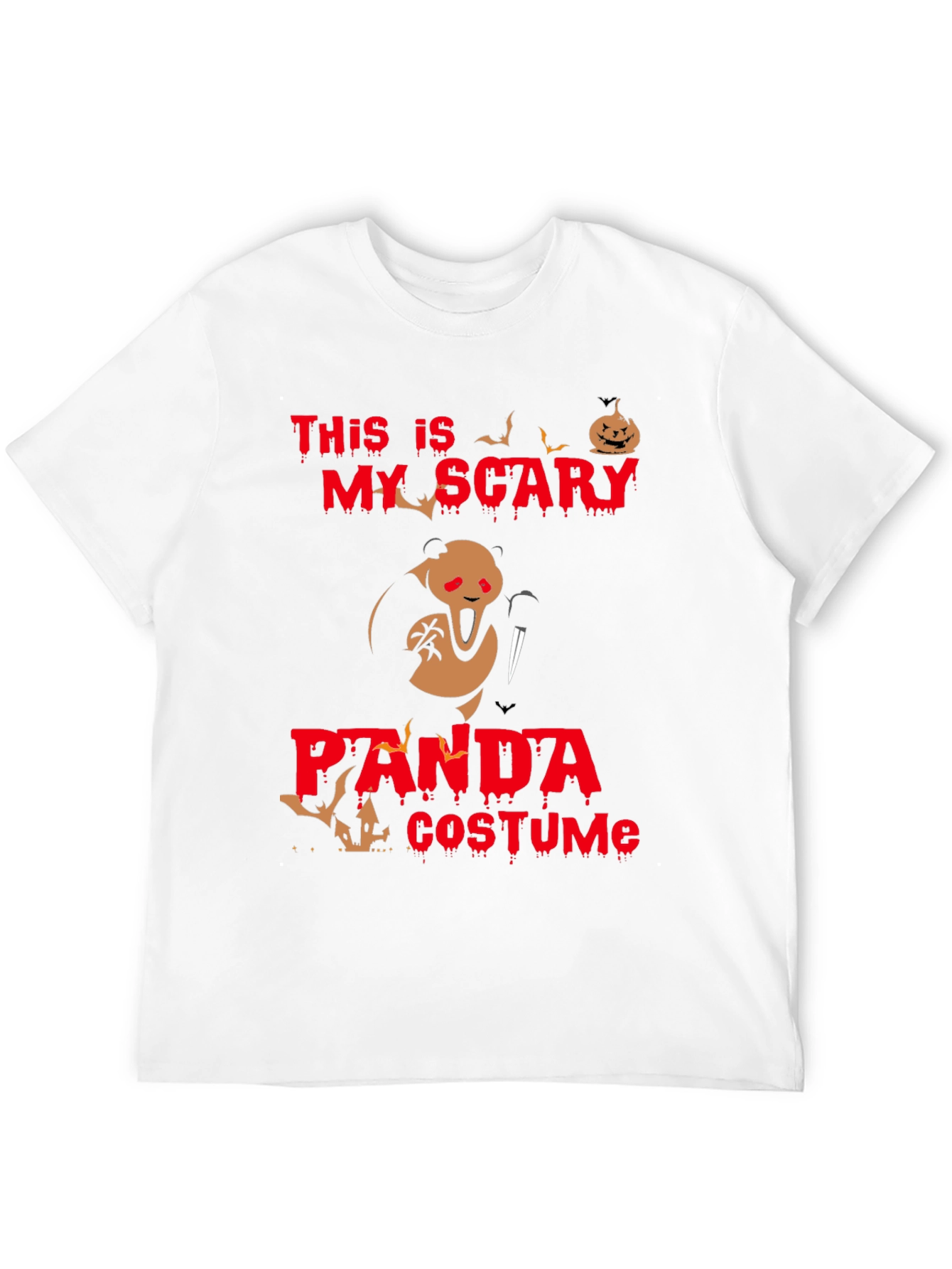Scary Panda Costume Halloween T-Shirt