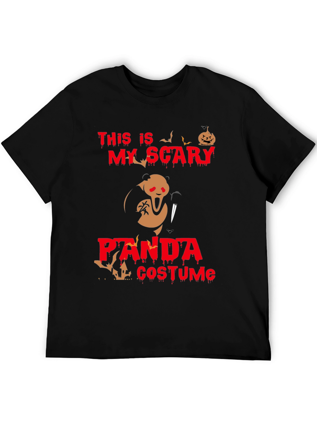 Scary Panda Costume Halloween T-Shirt