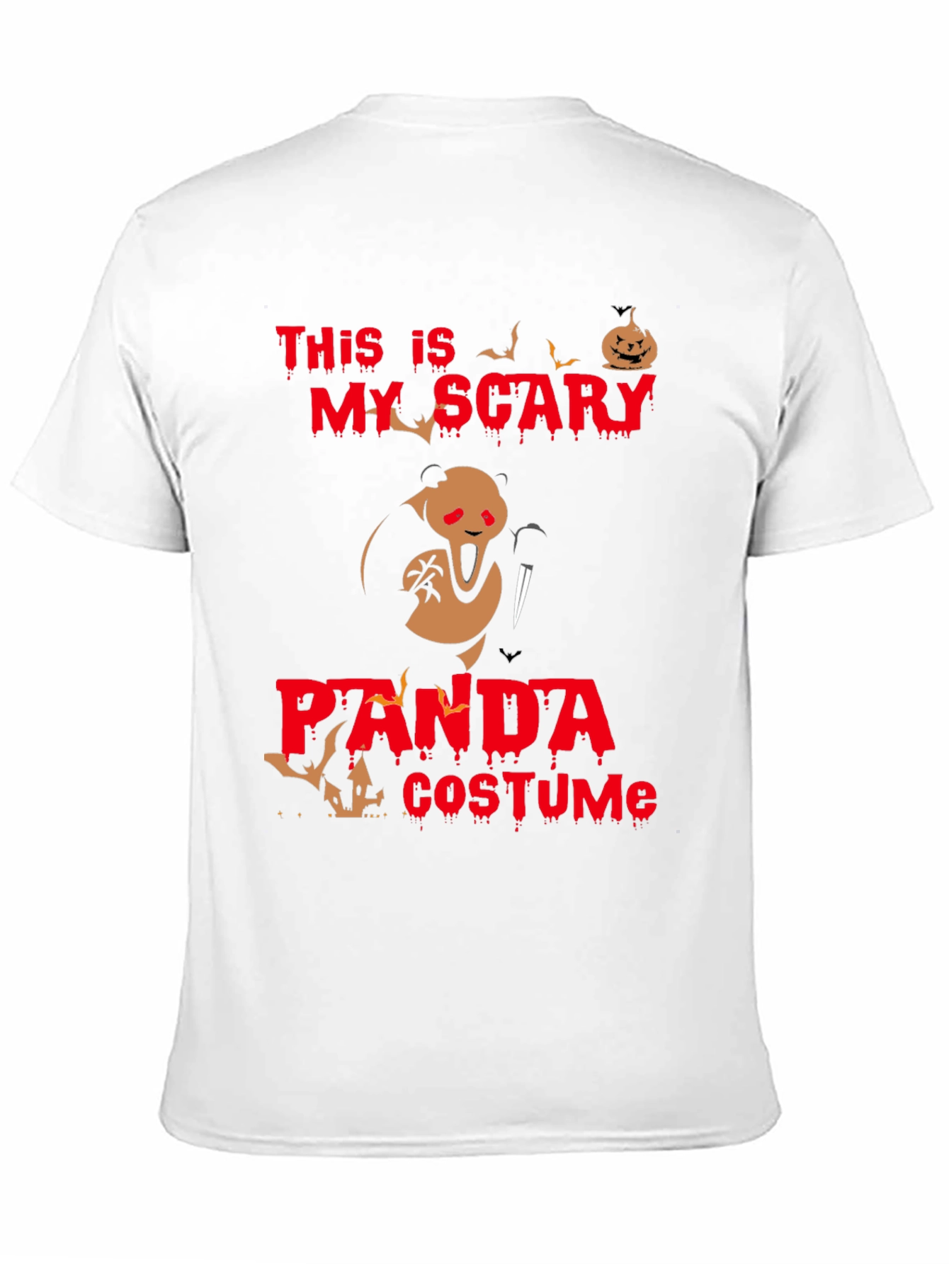 Scary Panda Costume Halloween T-Shirt