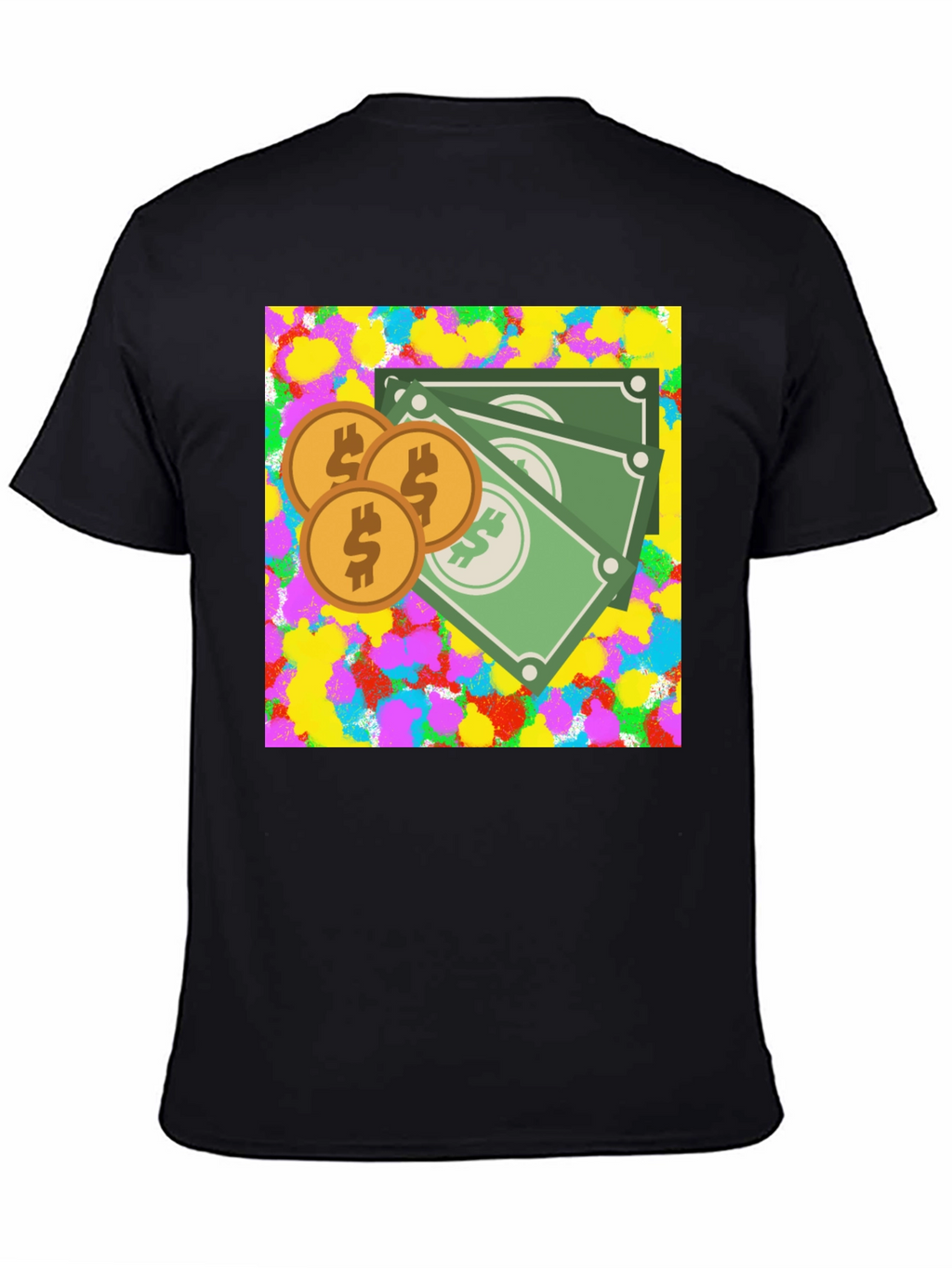 Money Graphic Black T-Shirt
