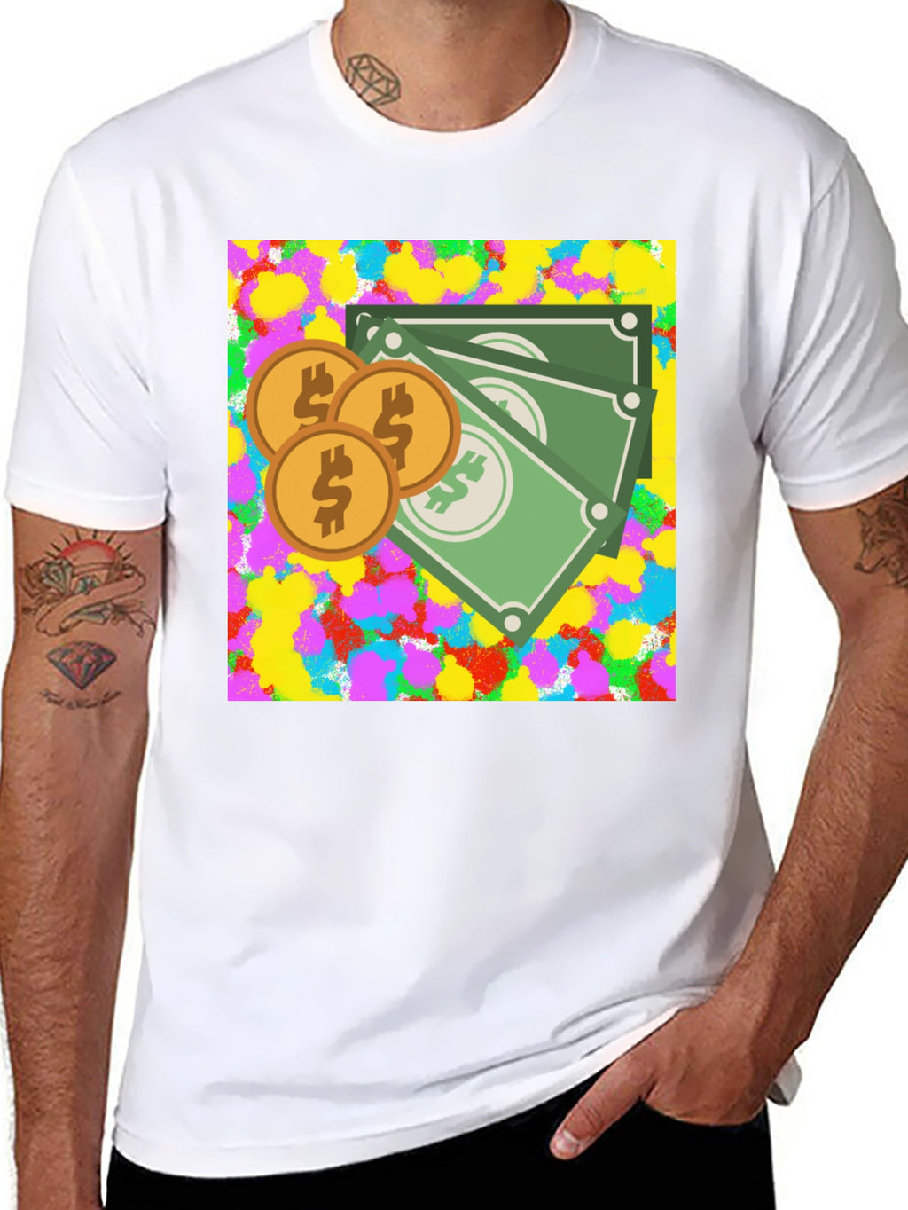Money Graphic Black T-Shirt