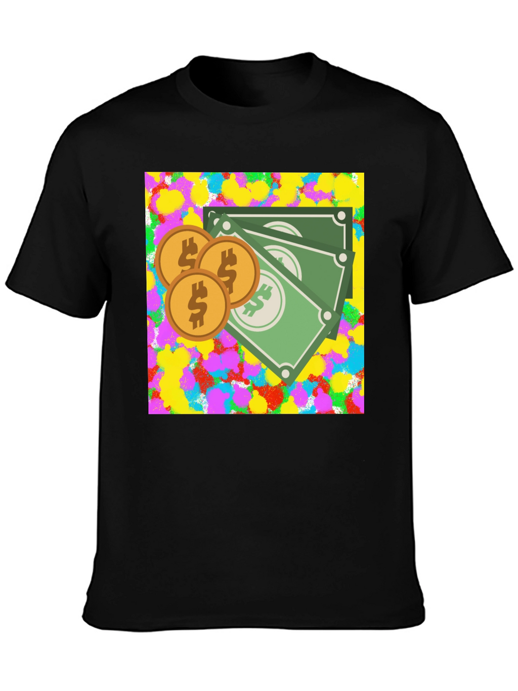 Money Graphic Black T-Shirt