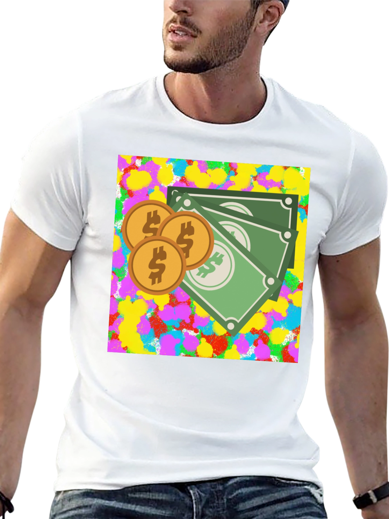 Money Graphic Black T-Shirt