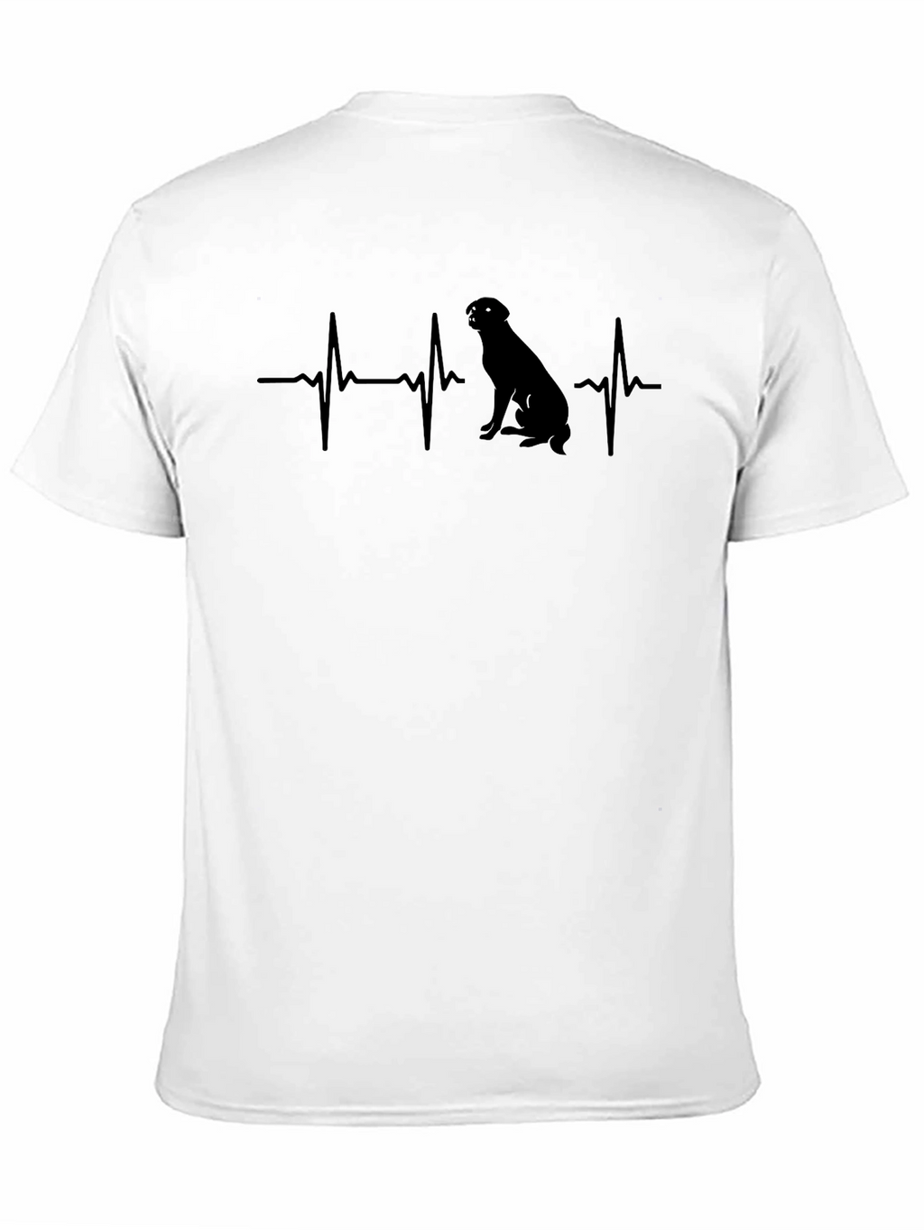 Dog Lover Heartbeat T-Shirt - Black