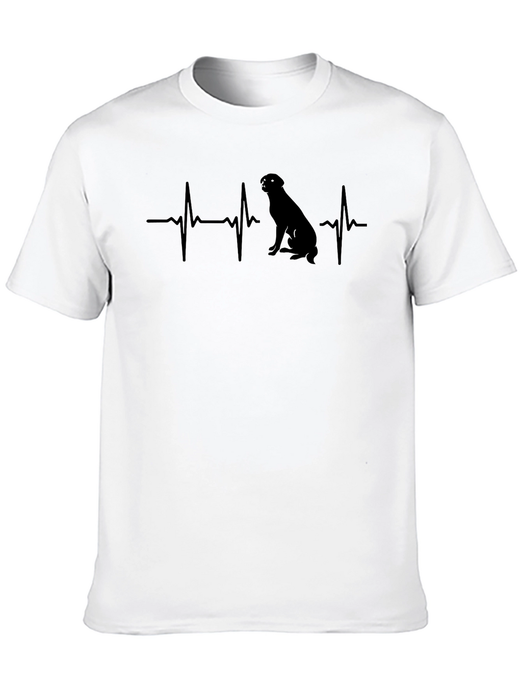 Dog Lover Heartbeat T-Shirt - Black