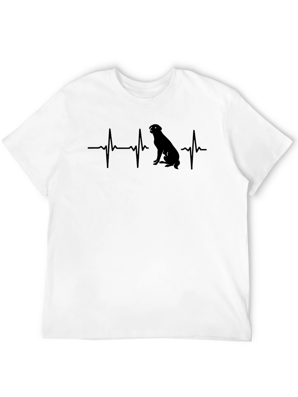 Dog Lover Heartbeat T-Shirt - Black