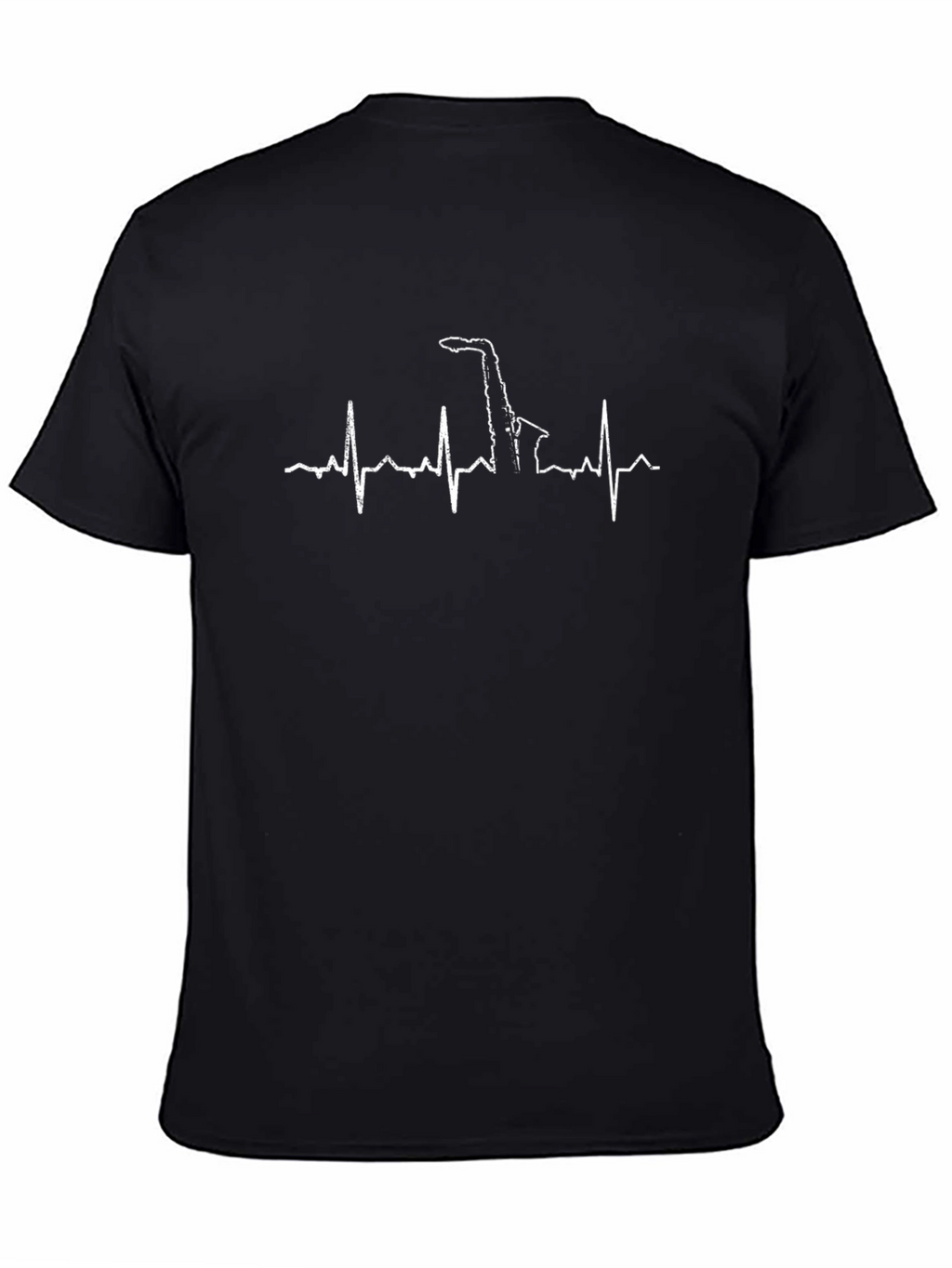 Saxophone Heartbeat Graphic T-Shirt - Cool Music Lover Tee