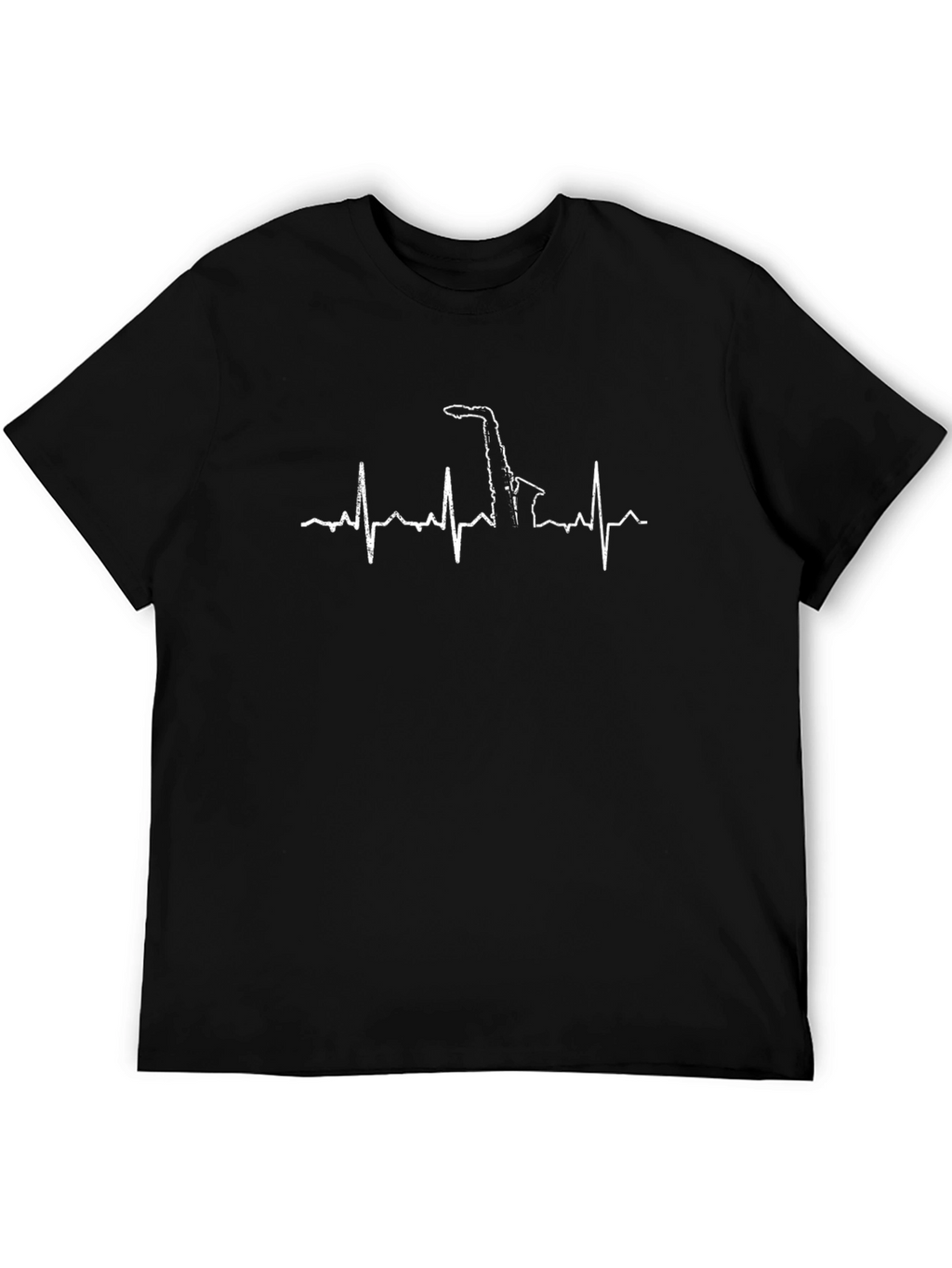 Saxophone Heartbeat Graphic T-Shirt - Cool Music Lover Tee