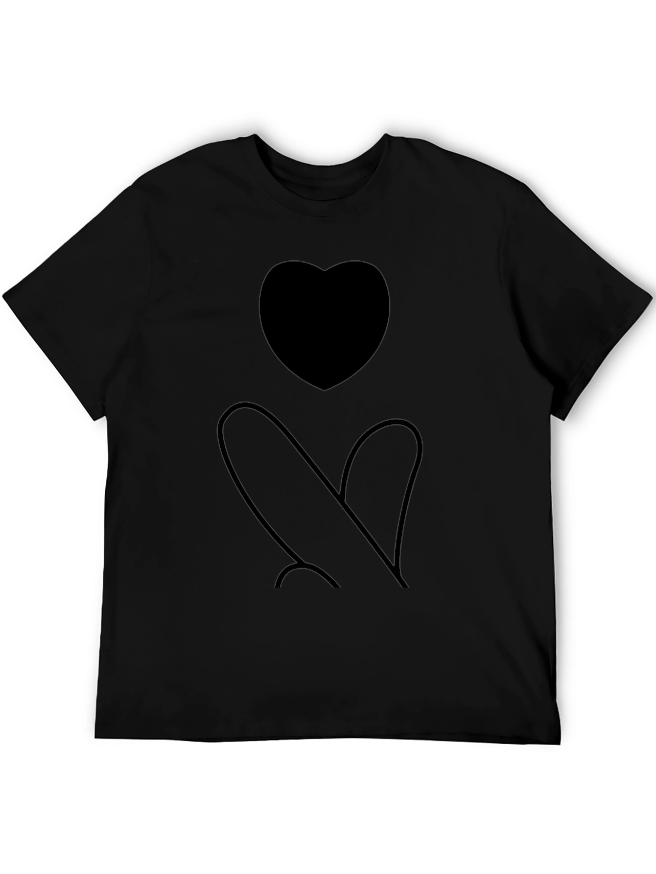 Heart Silhouette Black Graphic Tee