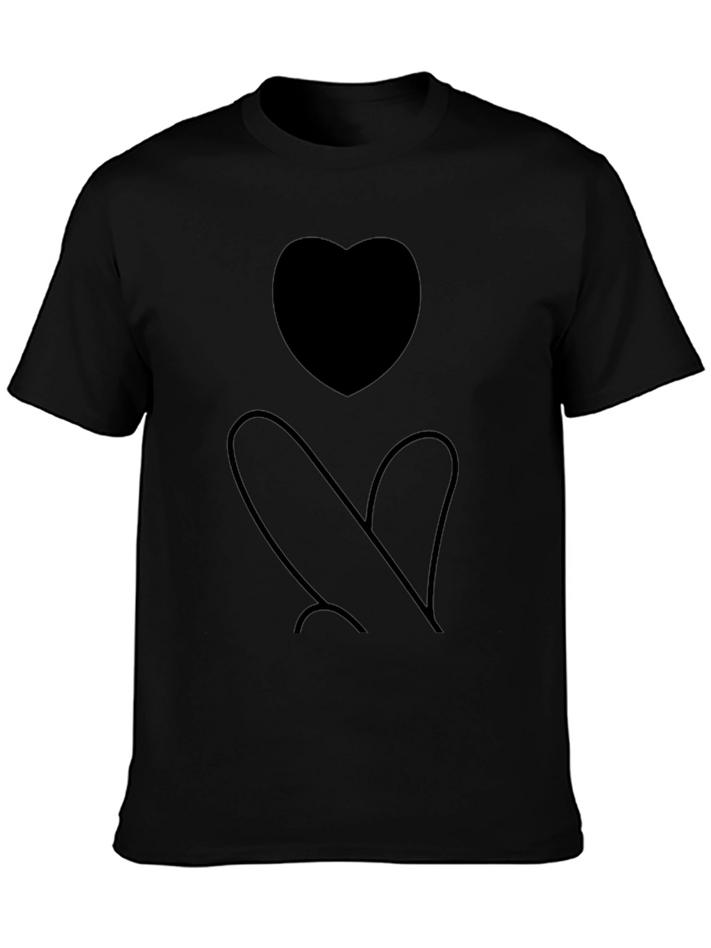 Heart Silhouette Black Graphic Tee