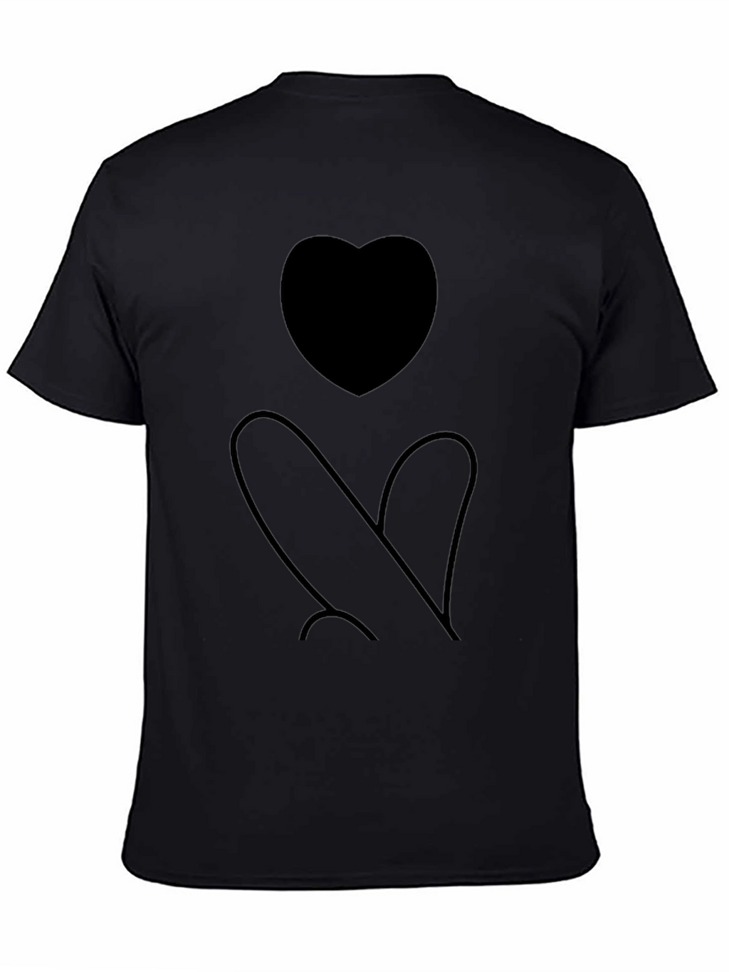 Heart Silhouette Black Graphic Tee