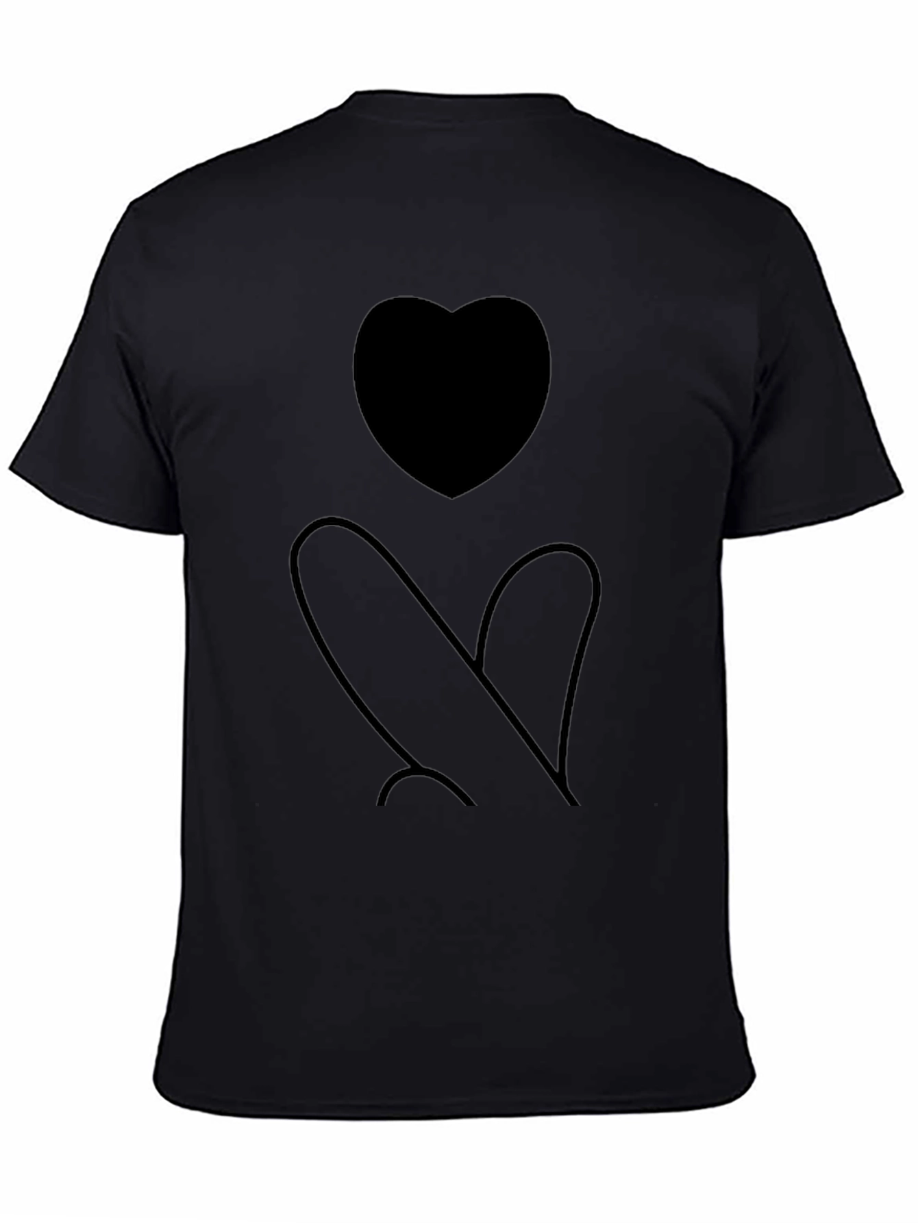 Heart Silhouette Black Graphic Tee