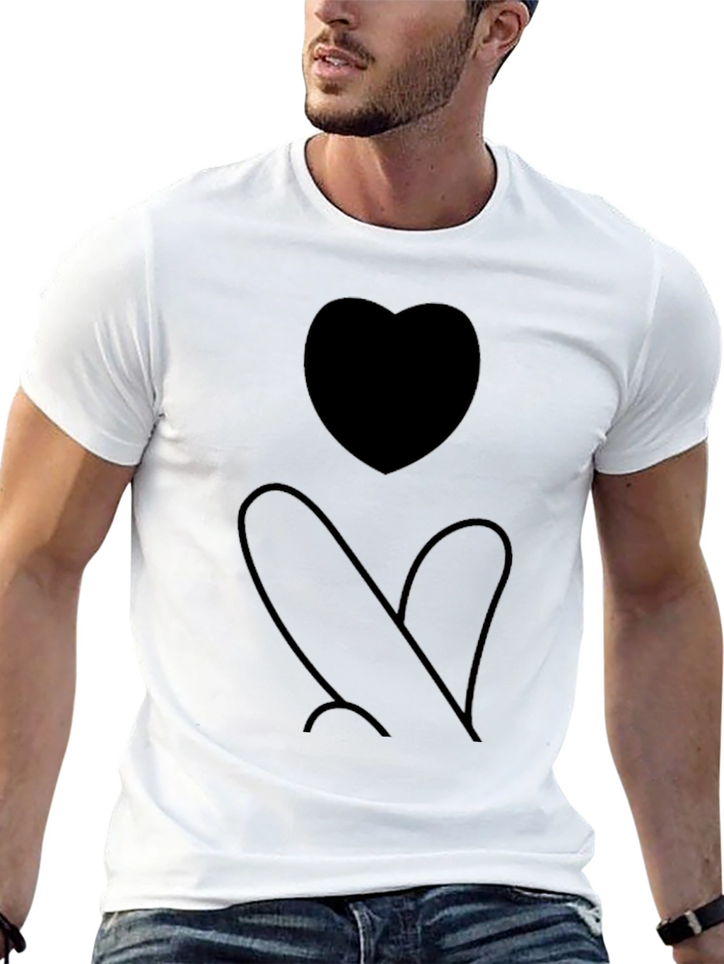Heart Silhouette Black Graphic Tee