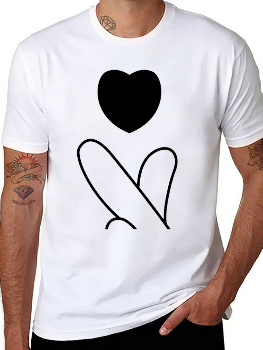 Heart Silhouette Black Graphic Tee