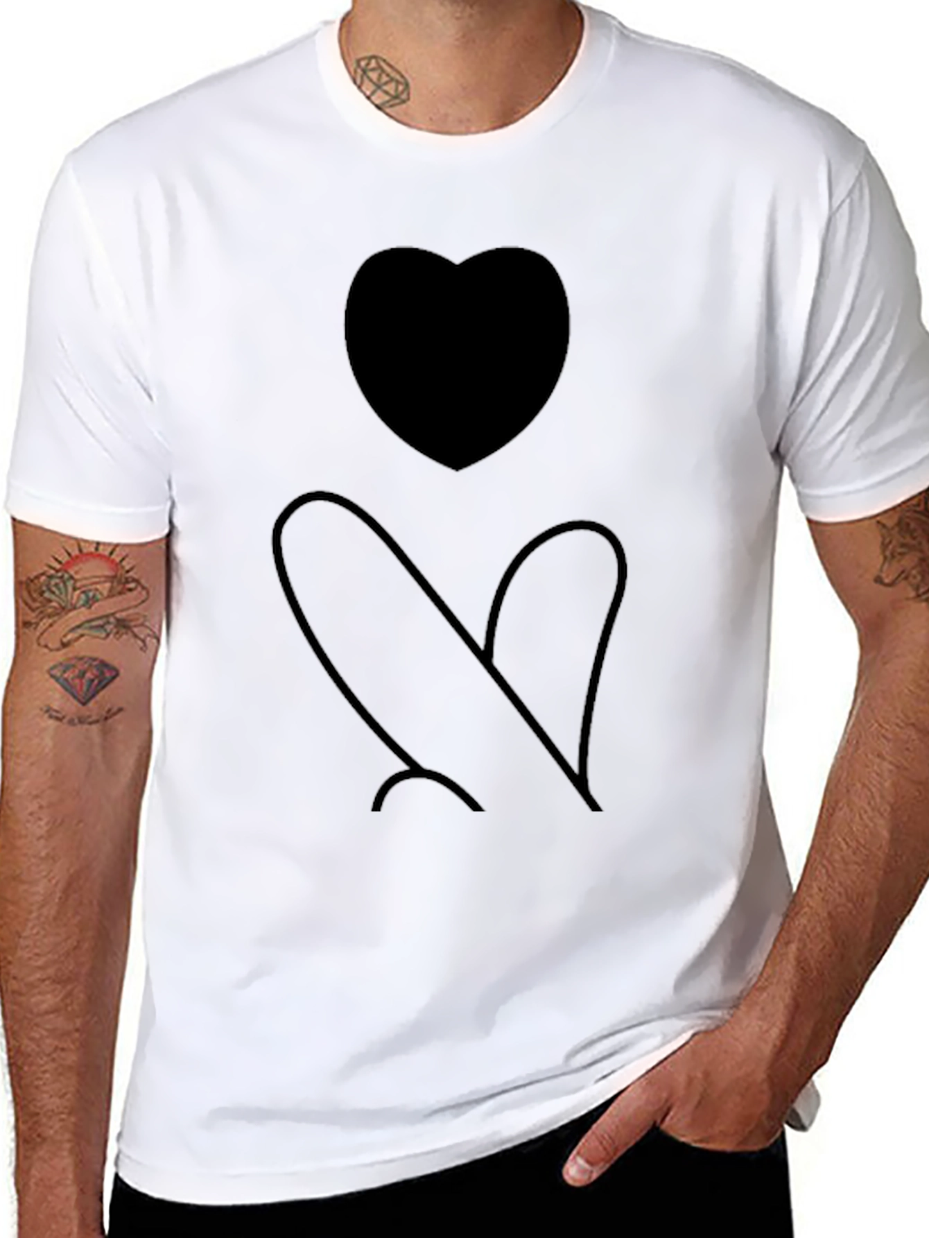 Heart Silhouette Black Graphic Tee
