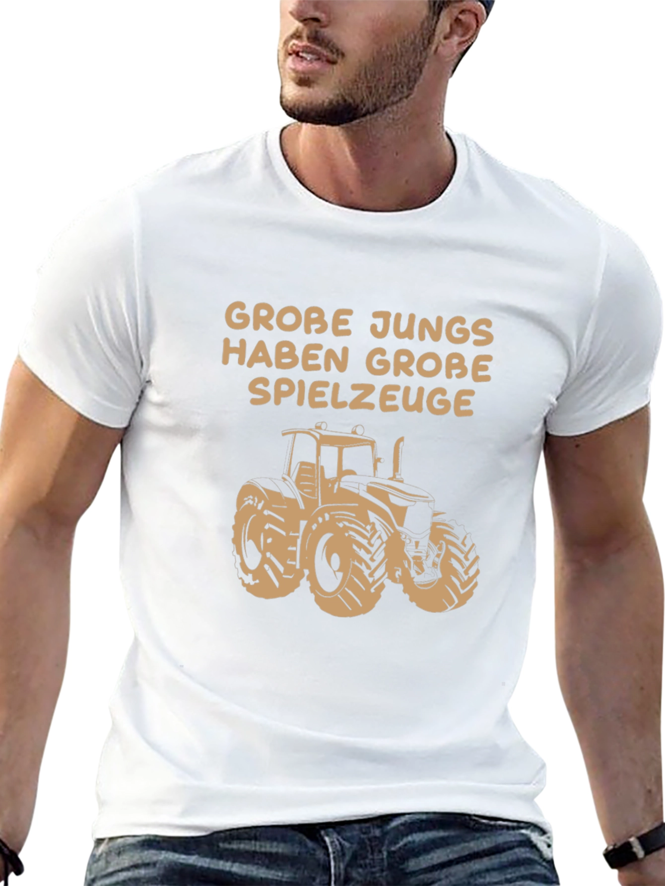 Grobe Jungs Tractor T-Shirt - Black Graphic Tee